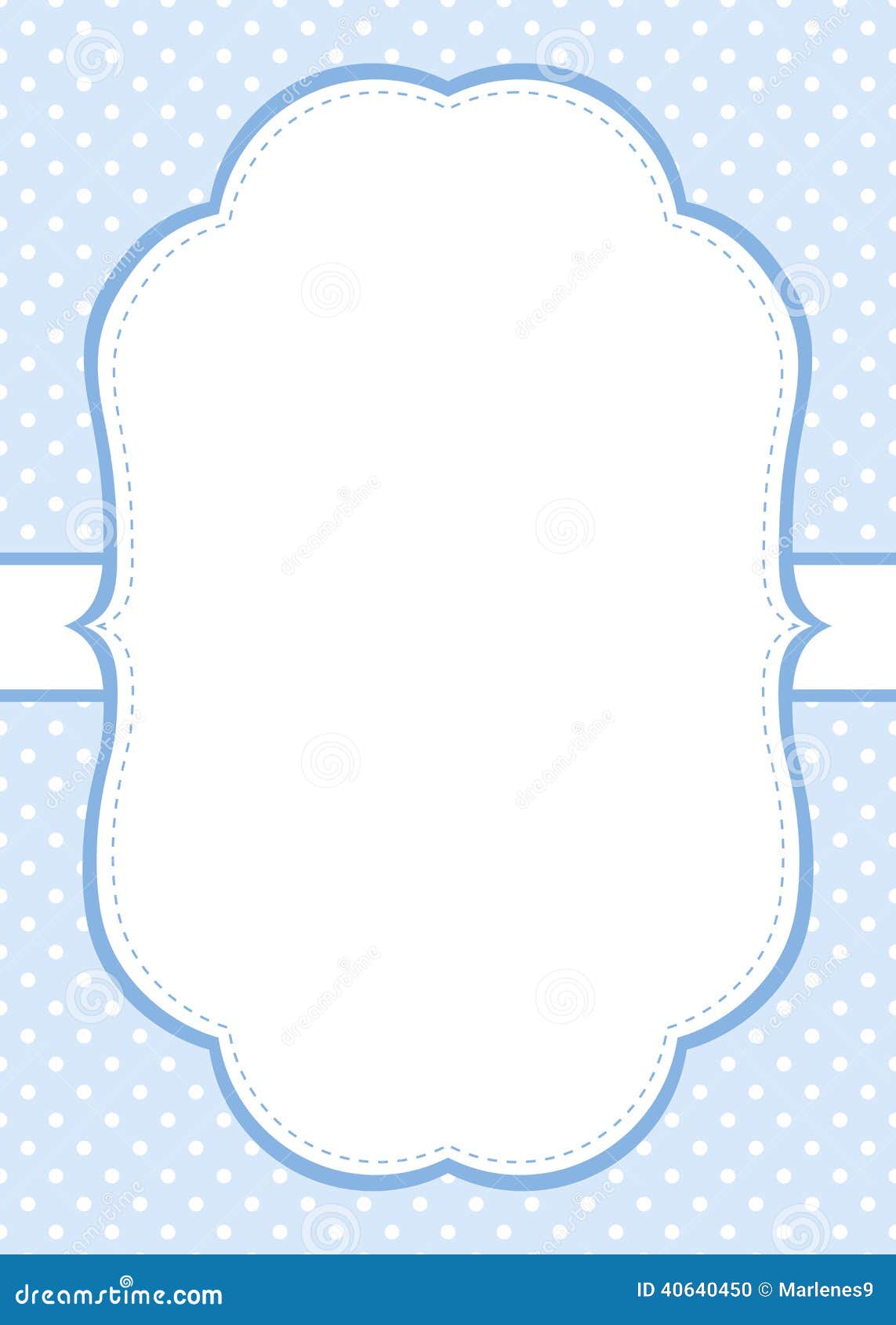 blue polka dot invitation template