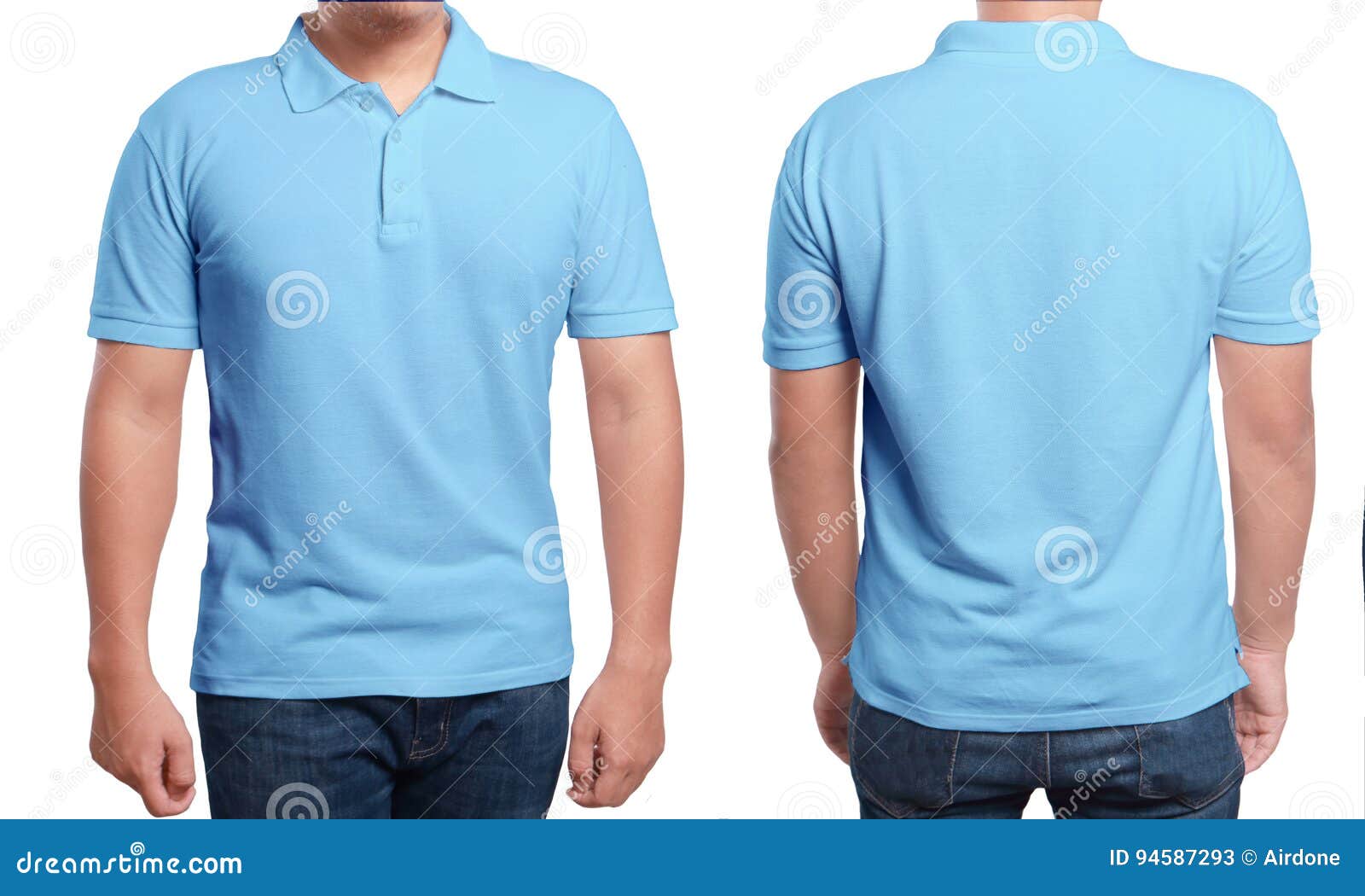 plain navy blue polo shirt back
