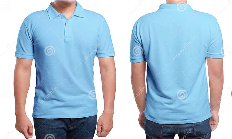 Blue Polo Shirt Design Template Stock Image - Image of copy, copyspace ...