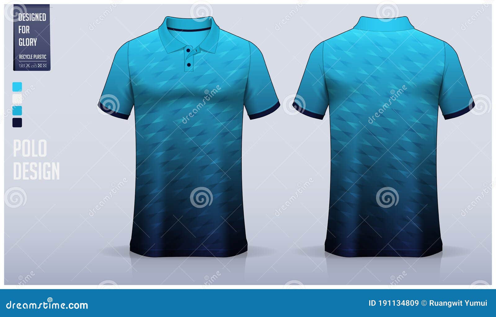 Blue Polo Shirt Mockup Template Design for Soccer Jersey, Football Kit ...