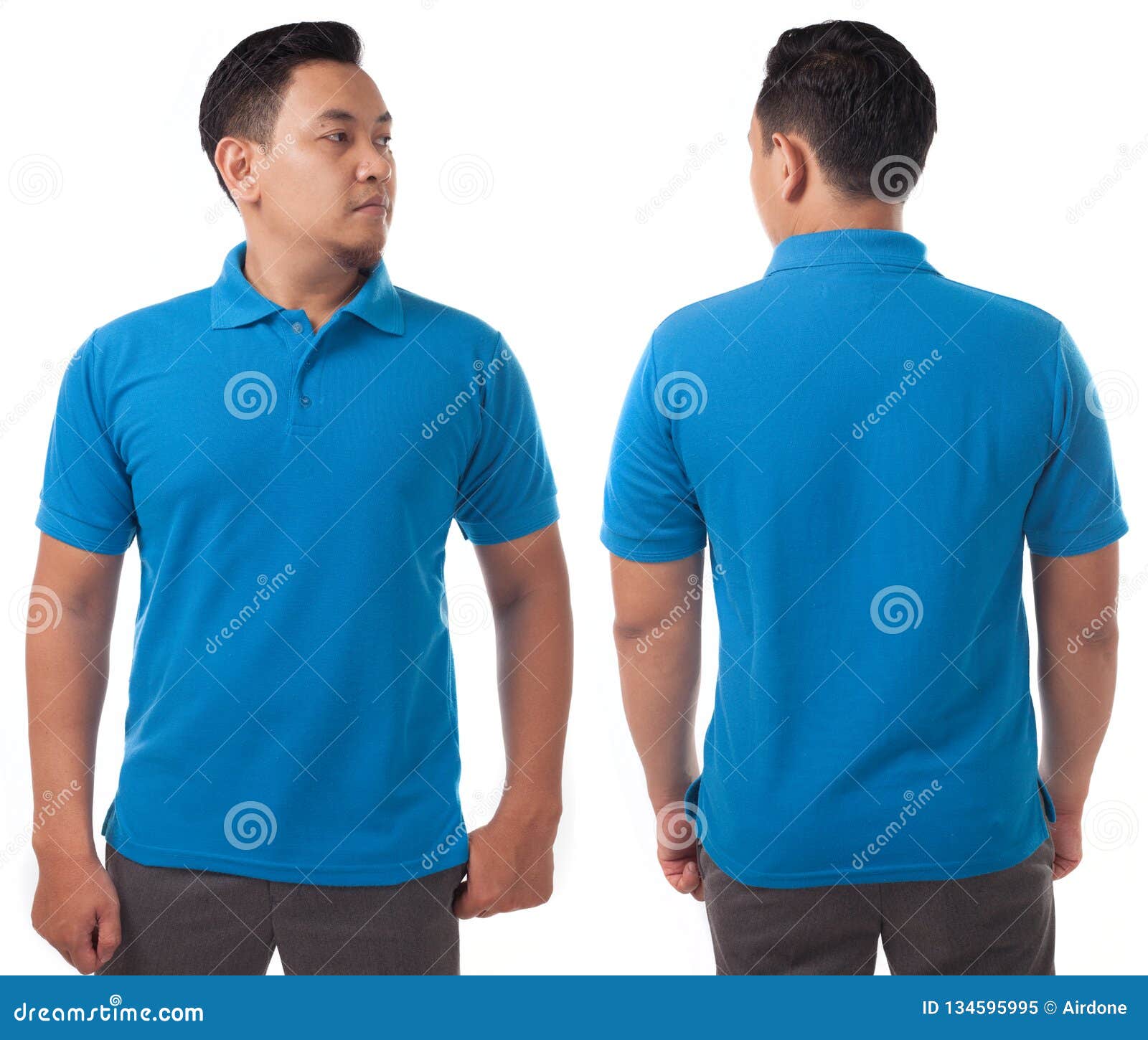 Blue Polo Shirt Design Template Stock Image - Image of back, fashion ...