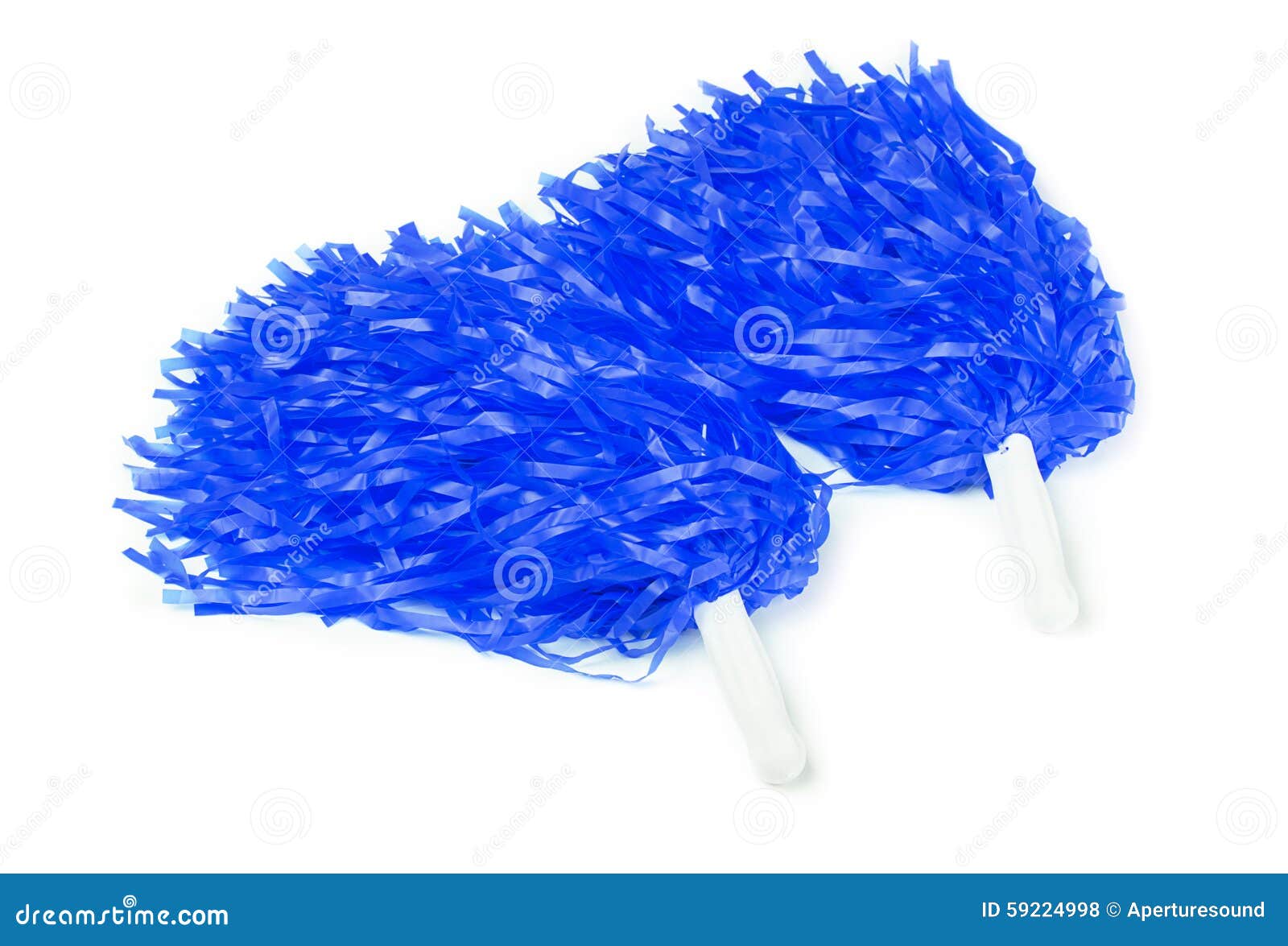 A Close-Up Shot of White and Blue Pompoms · Free Stock Photo