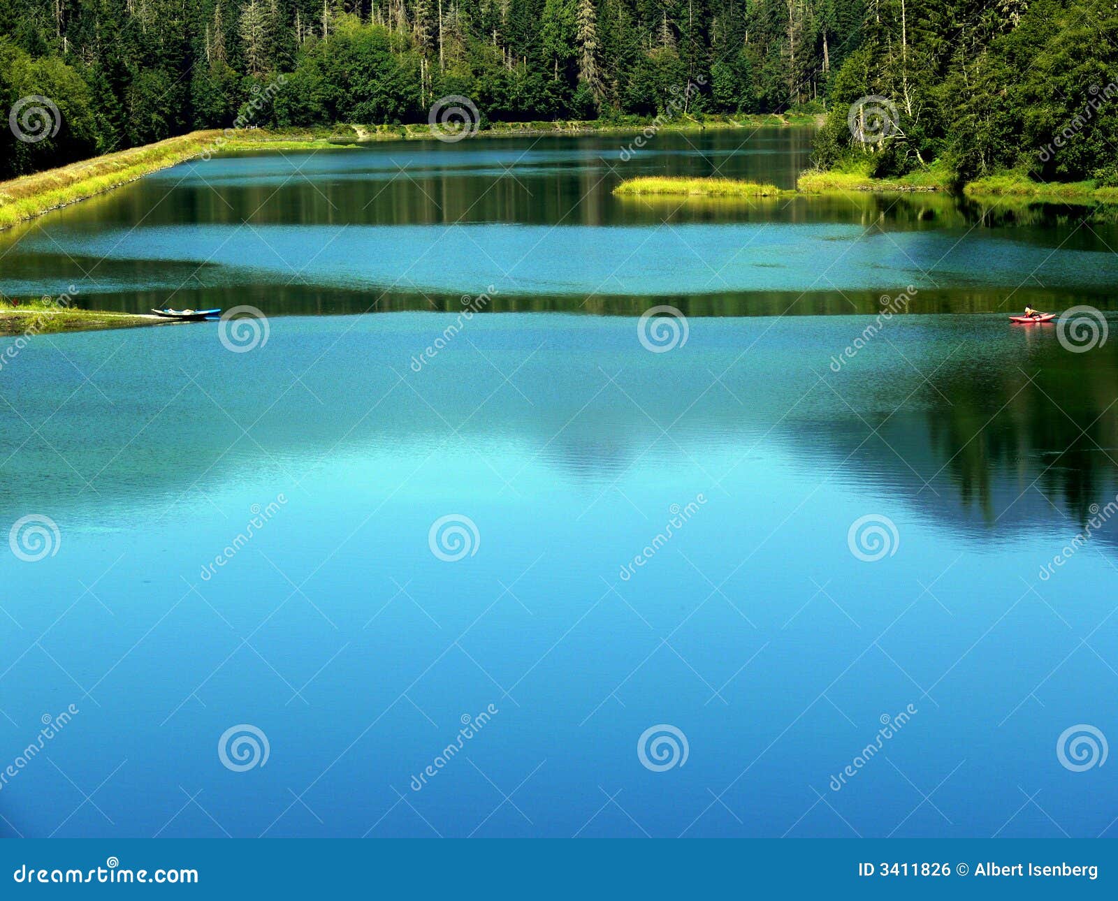 Blue Pond stock photo. Image of waterscapes, boat, shore - 3411826