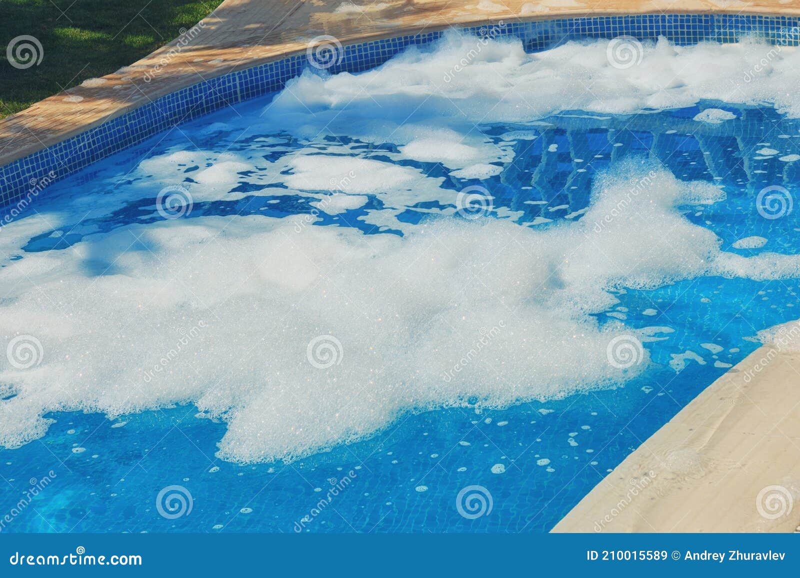 Blue Pool Water and Foam Bubbles Stock Image Image of paradise