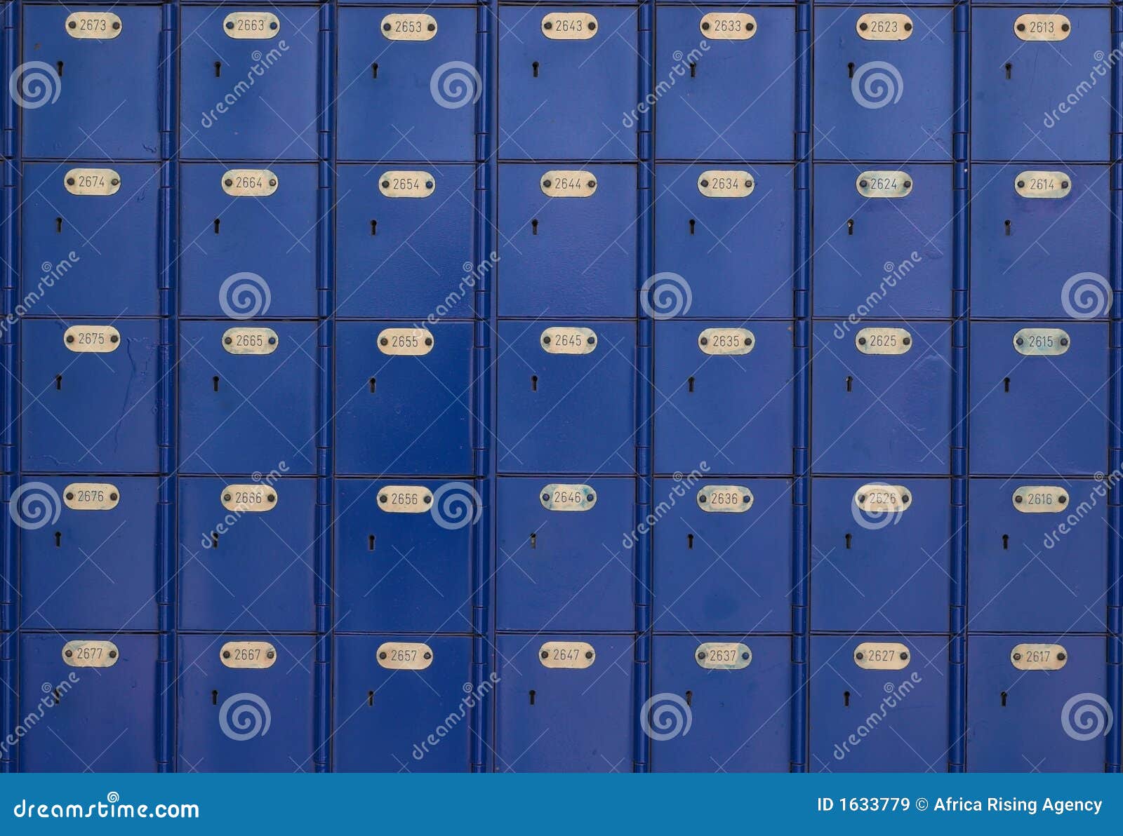 Blue post office boxes 1 stock image. Image of message 1633779