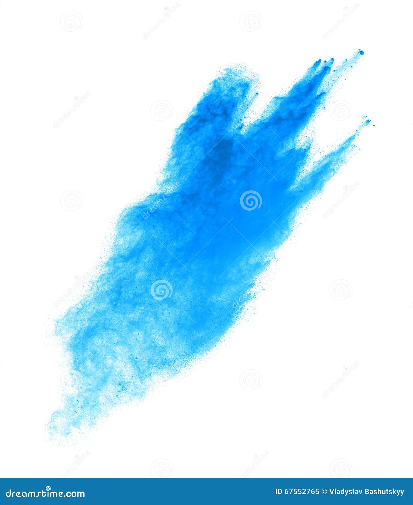 Blue Powder Explosion Isolated on White Background Stock Image Image