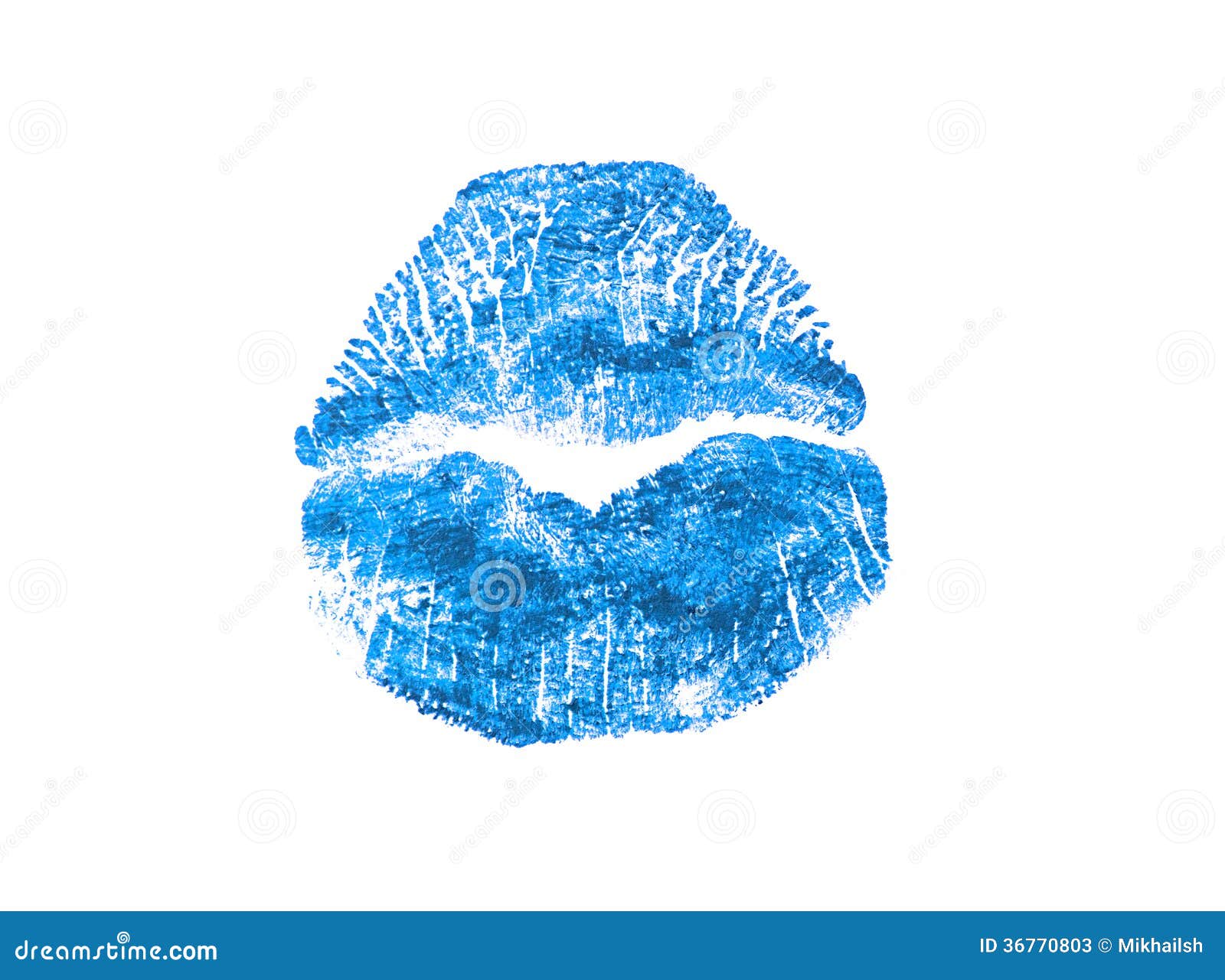 Blue Print Of Lips With Lipstick Stock Image Image of cosmetic, love 36770803