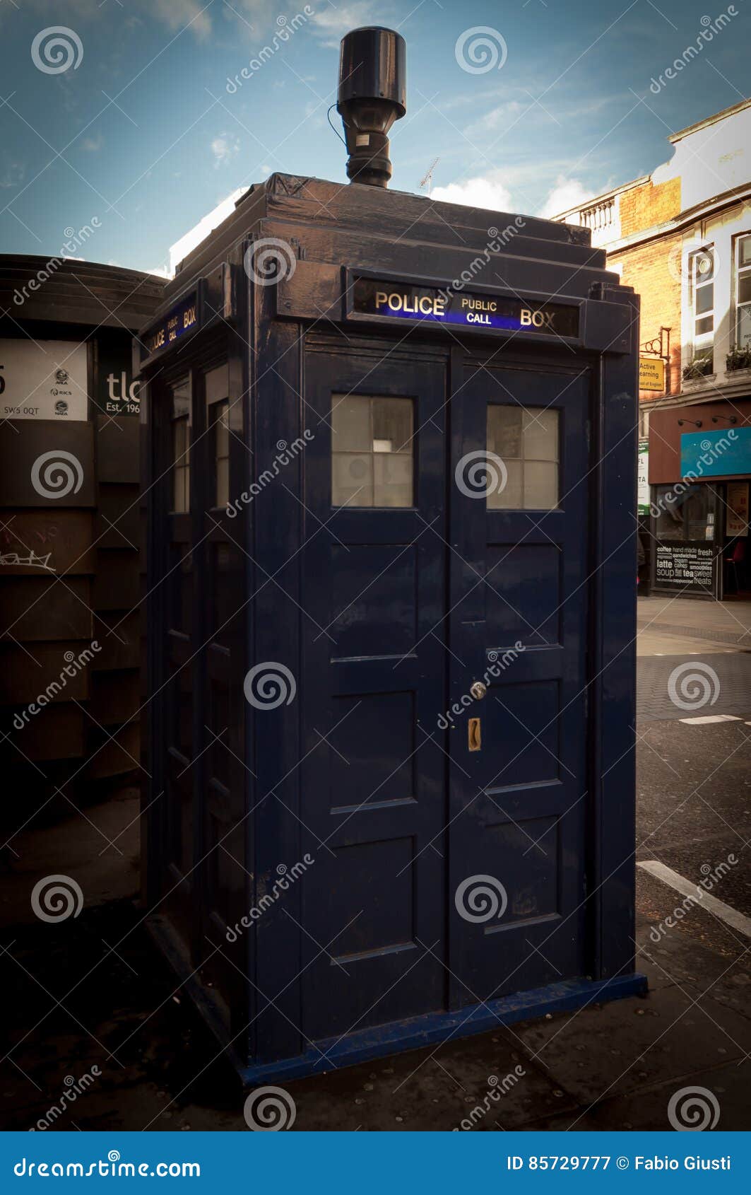 Blue Public Call Police Box in London Stock Image - Image of vintage ...