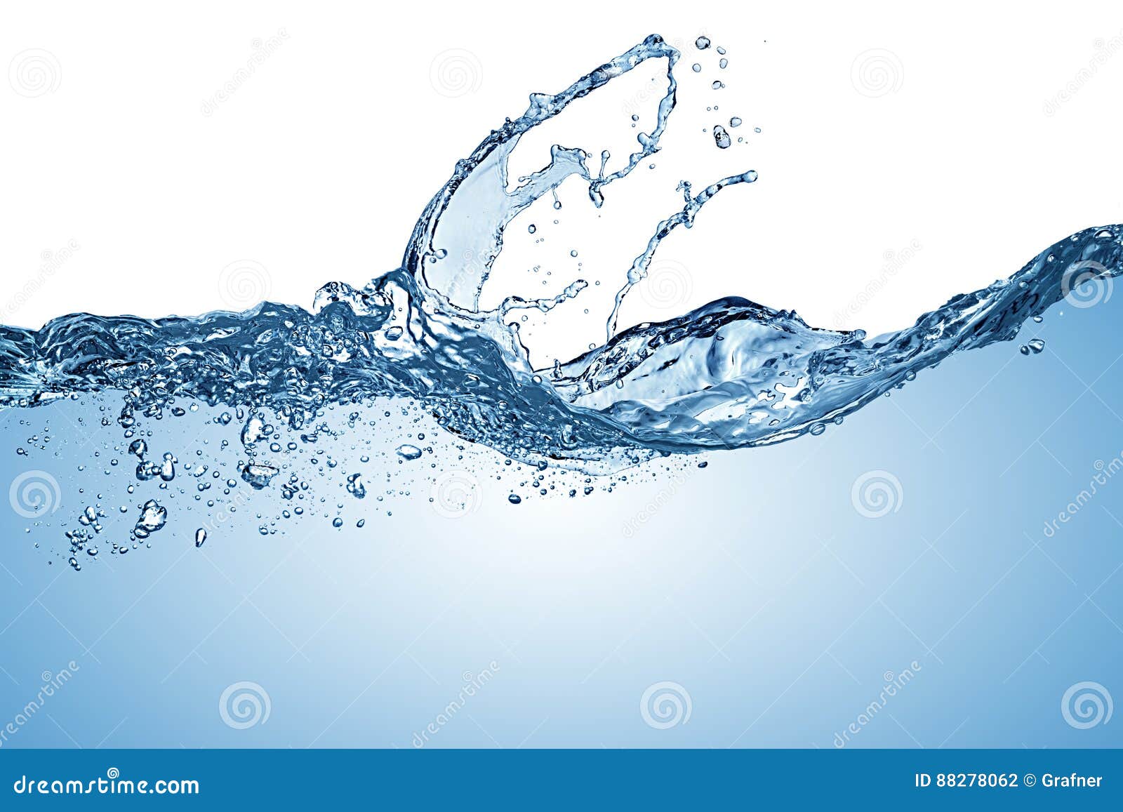 blue pure water wave splash