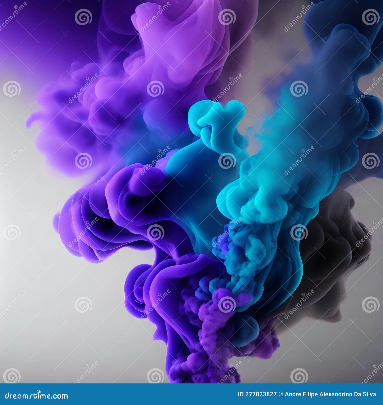 colored smoke on gray background