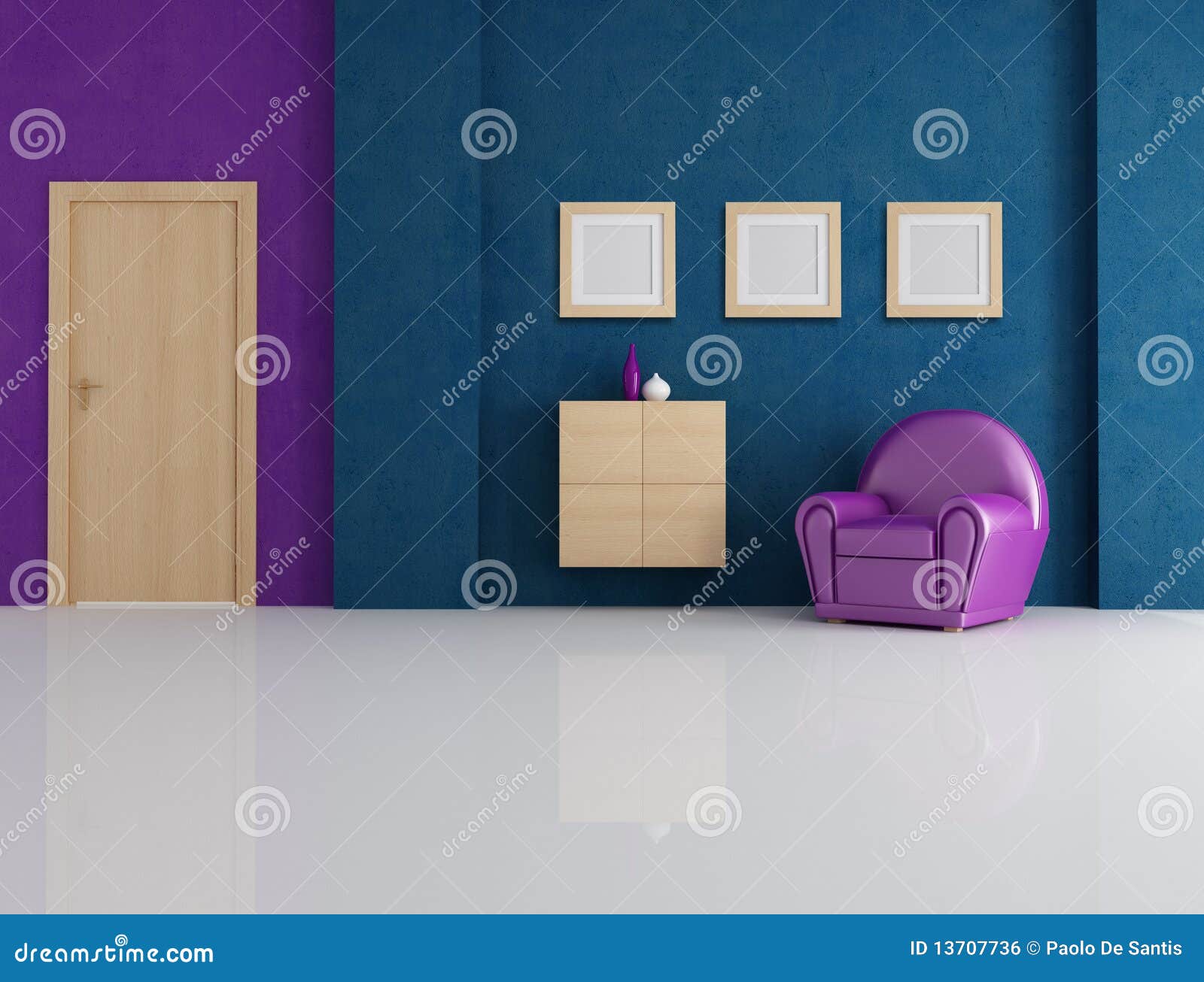 Blue And Purple Living Room Royalty Free Stock Image Image 13707736