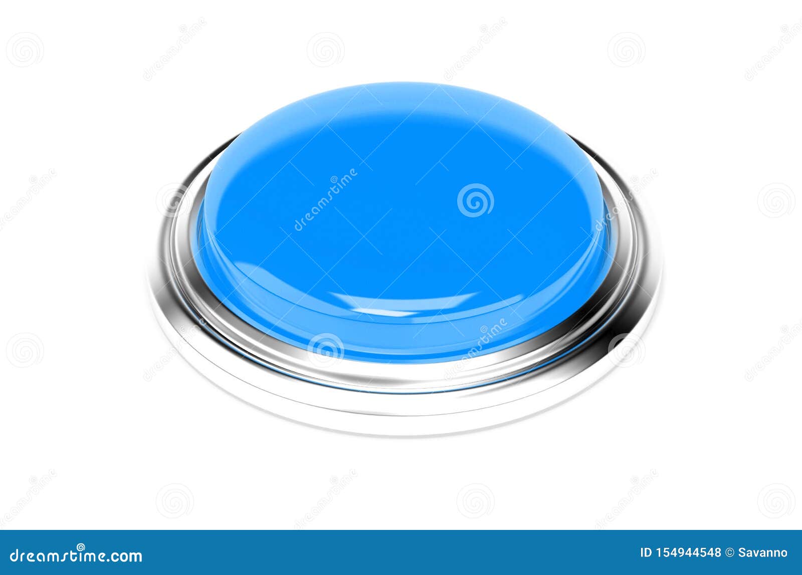Blue Push Button. 3d Rendering Illustration Isolated Stock Illustration ...