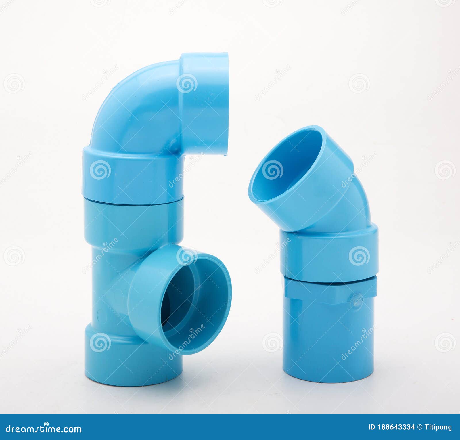 Blue Pvc Pipe Connection Isolated on White Stock Photo Image of