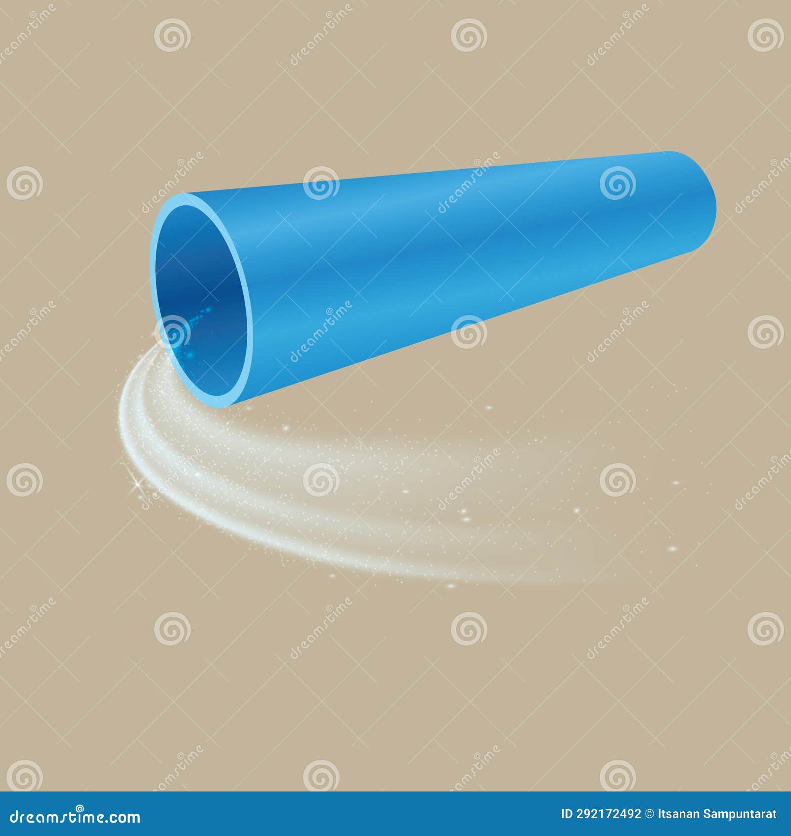 Blue PVC Pipe with Water Flow Stock Illustration Illustration of pump