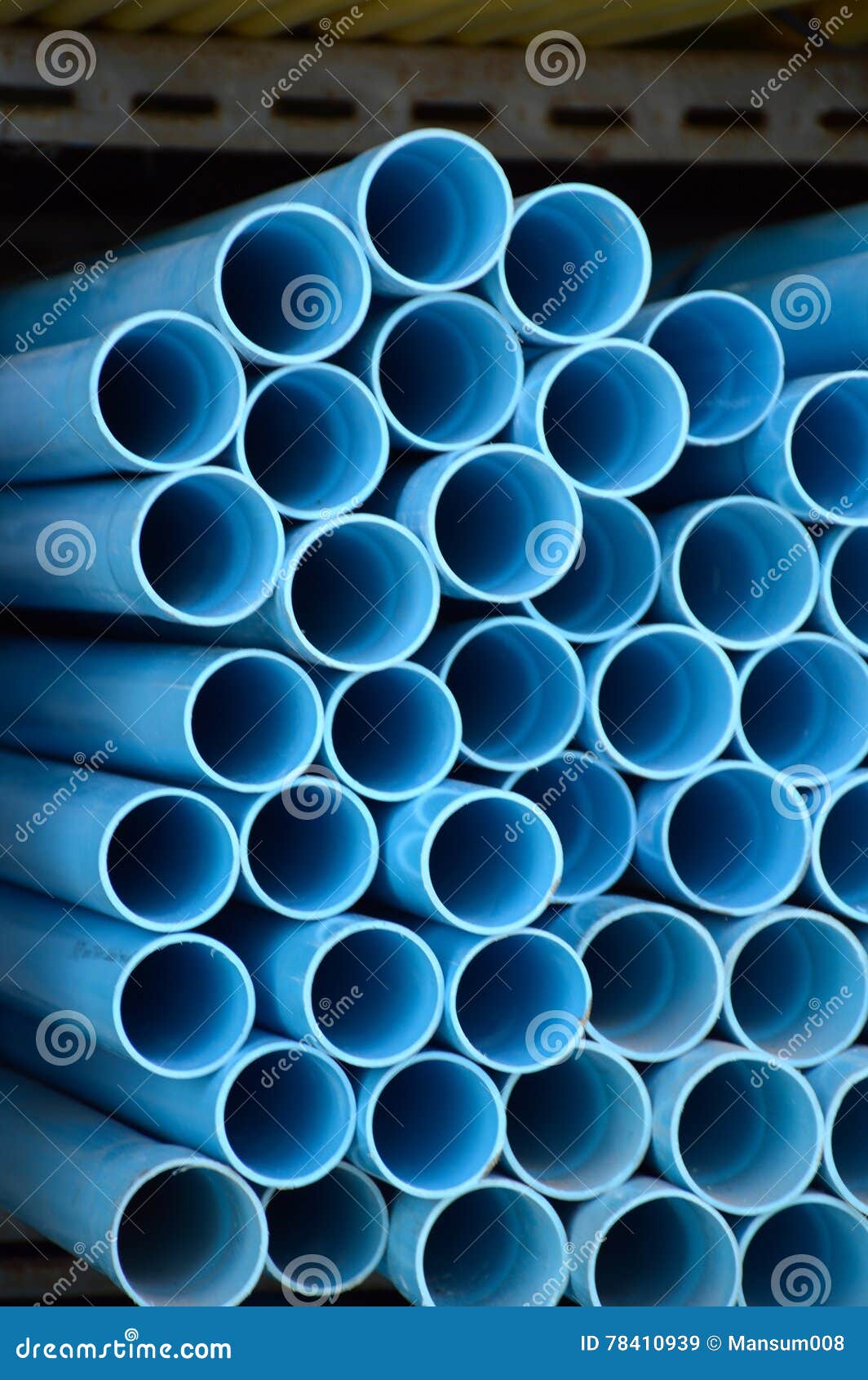 Blue pvc pipes stock image. Image of infrastructure, employment 78410939