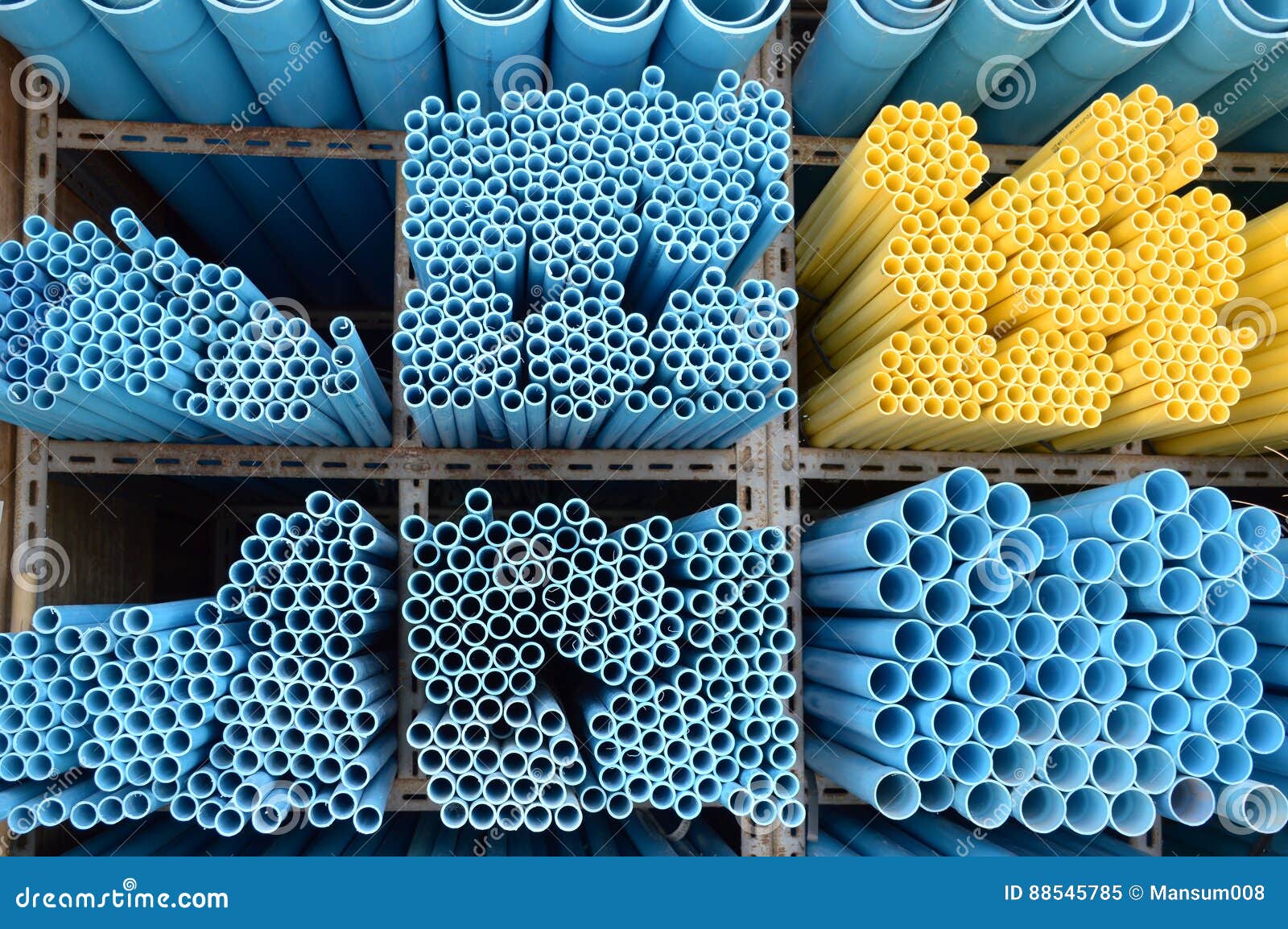 Blue pvc pipes stock image. Image of duct, industry, jobs 88545785