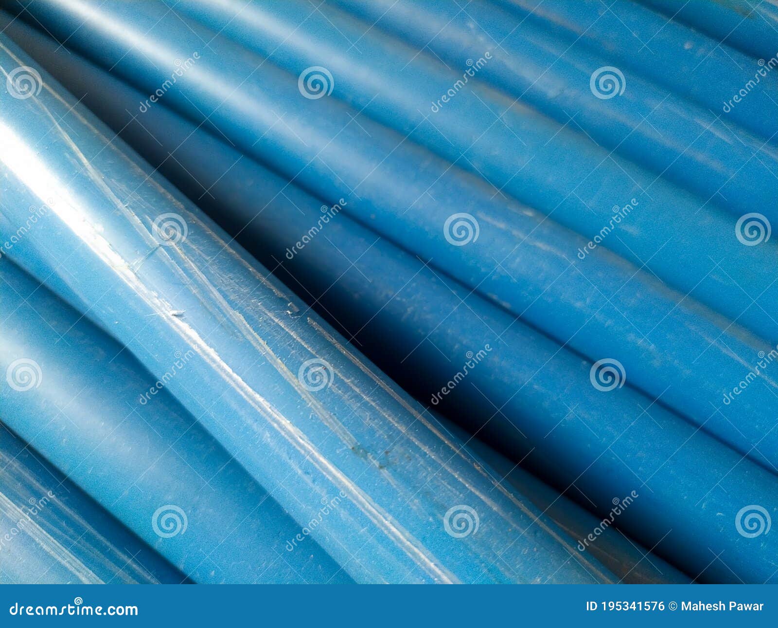 Blue Pvc Residential Pipes Useful in Drainage Stock Photo Image of