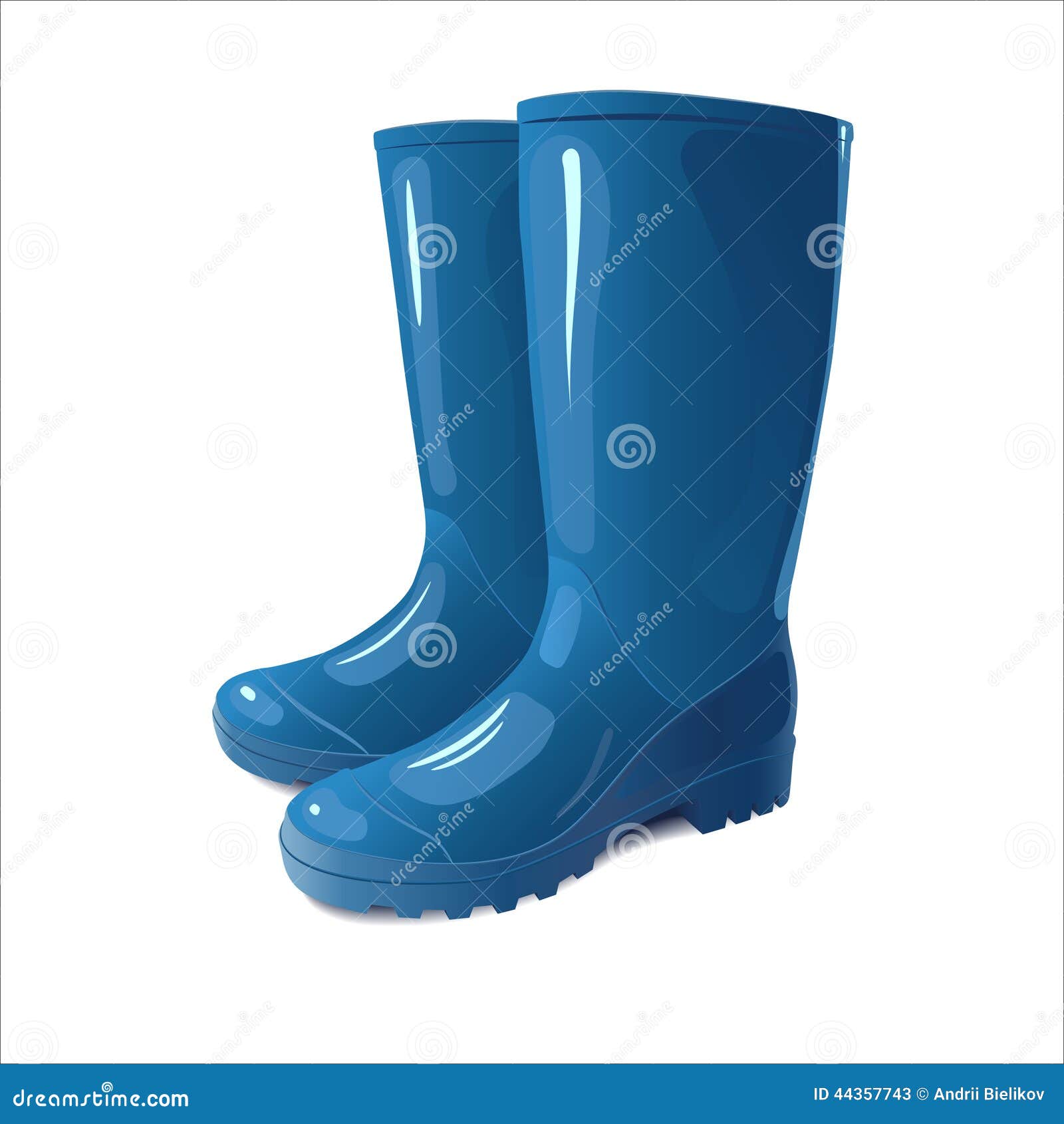 Blue rain boots stock vector. Illustration of object - 44357743