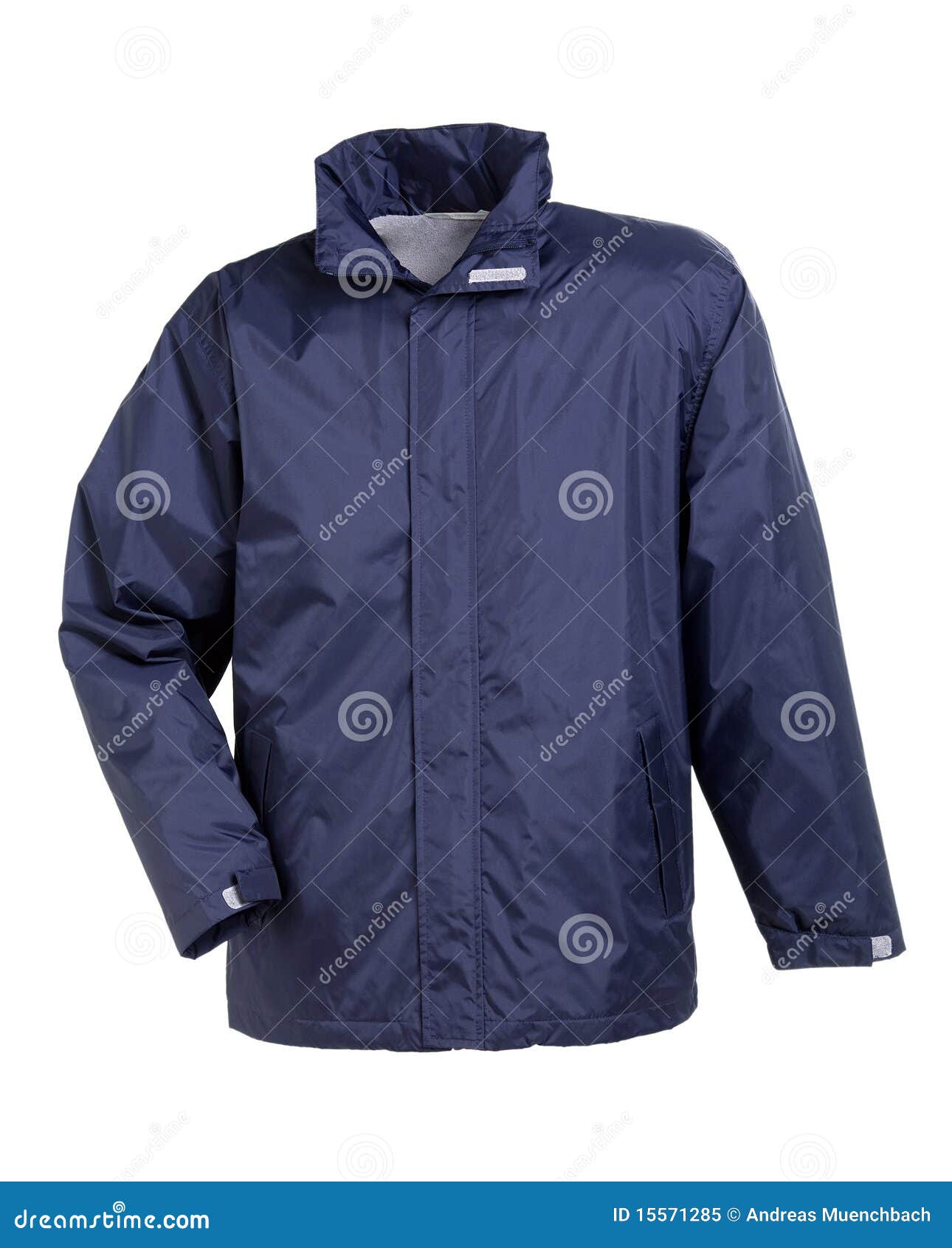 blue rain jacket