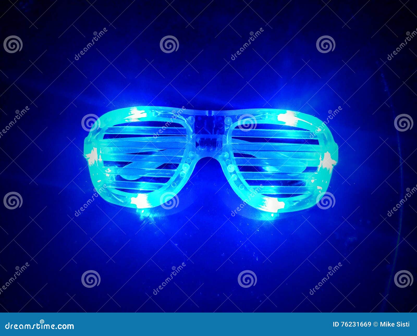 Blue Rave Glasses stock image. Image of rave, blue, light 76231669