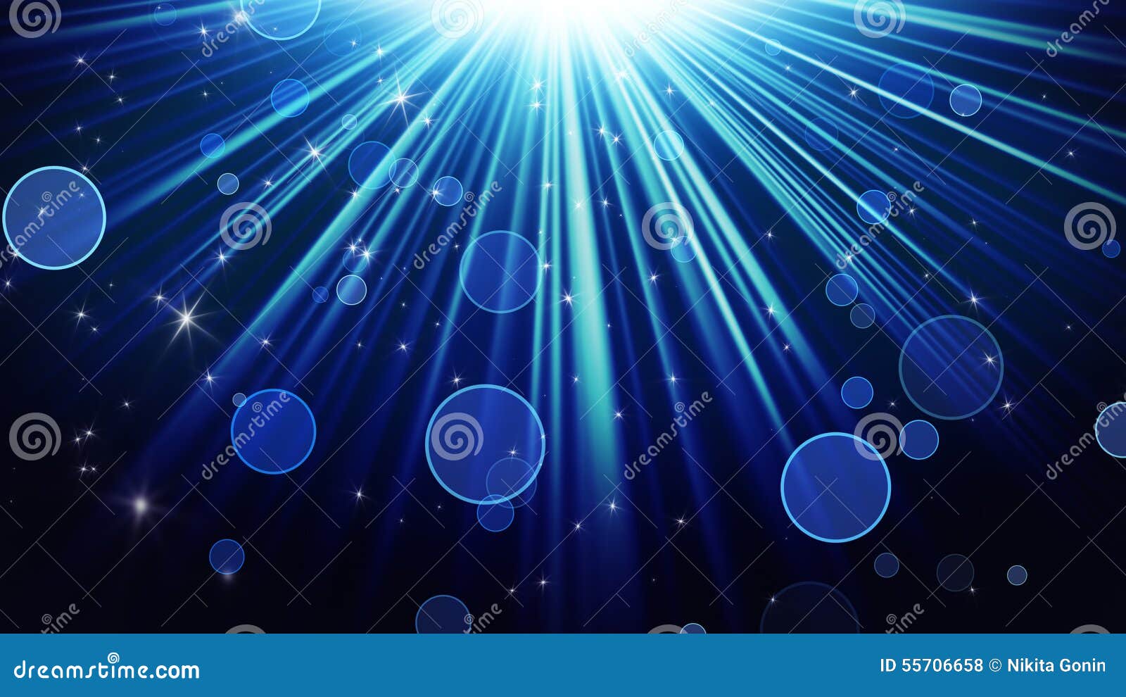 Blue light rays with star Royalty Free Vector Image