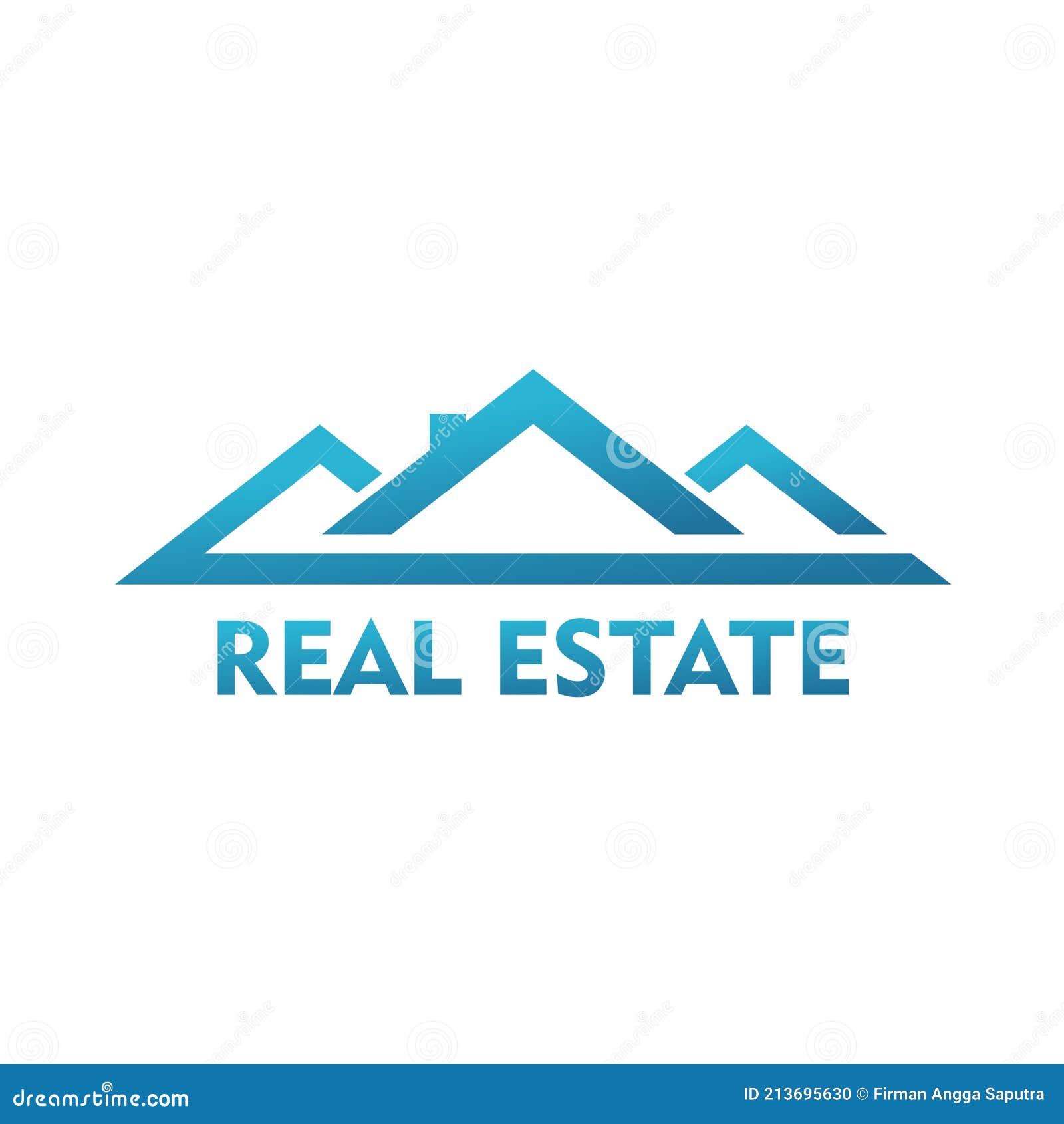 Blue Real Estate Logo Inspirations Template Stock Vector Illustration