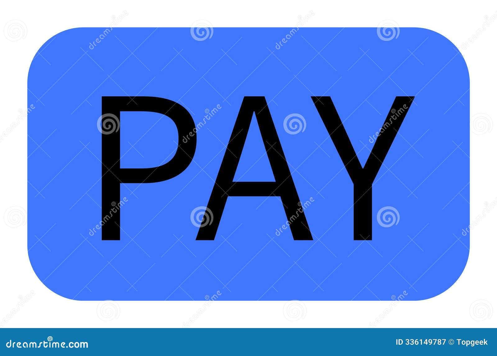 blue rectangular button with black pay text for digital transactions and online payment methods