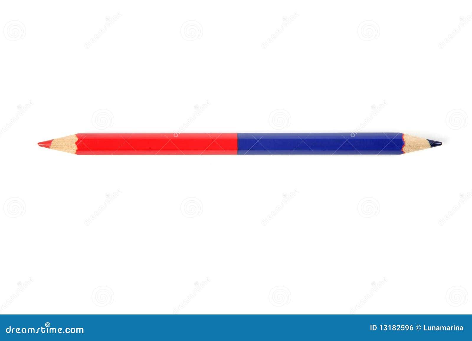 Blue and Red Double Color Pencil Stock Photo Image of background, color 13182596