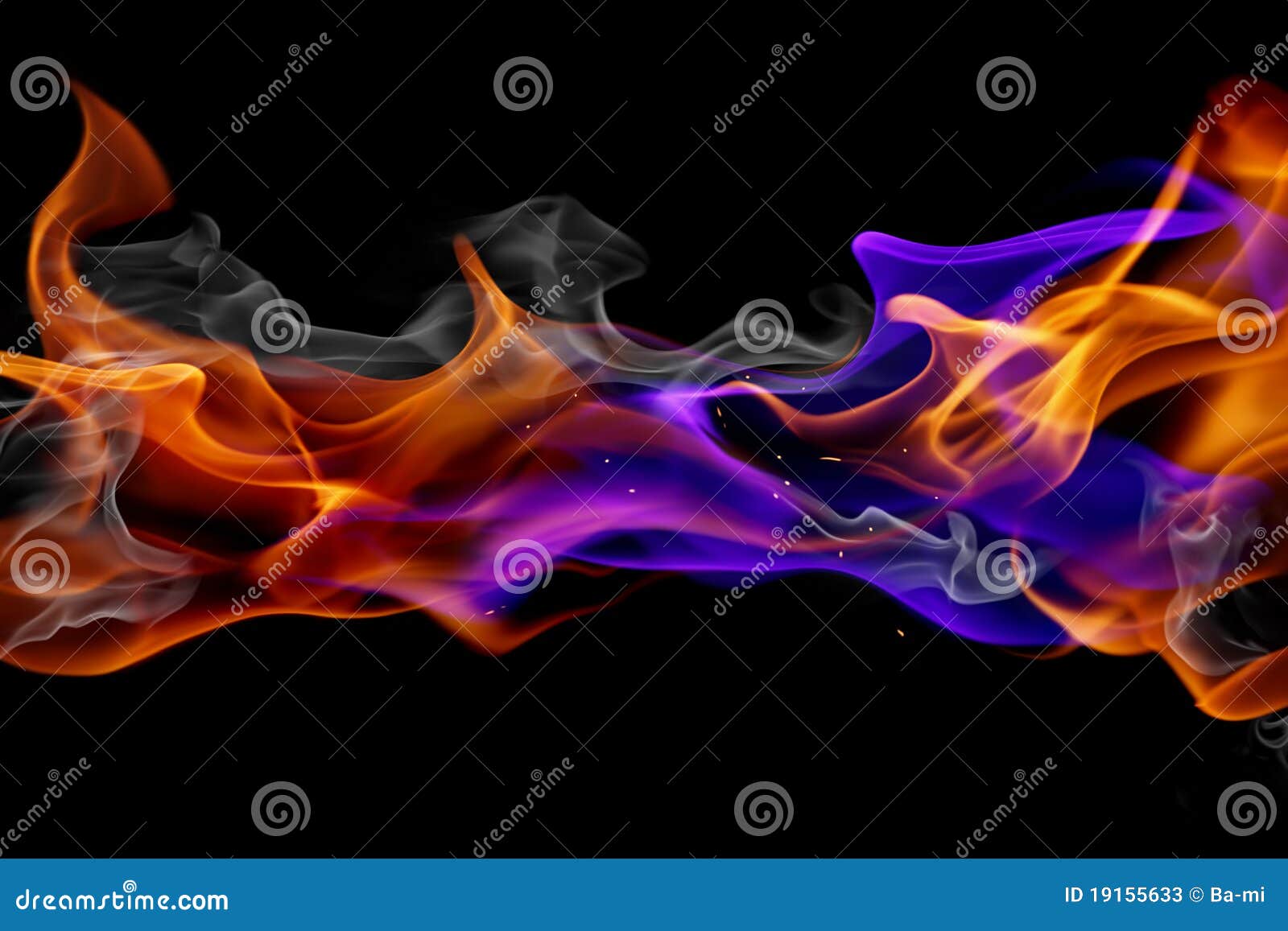 blue and red fire