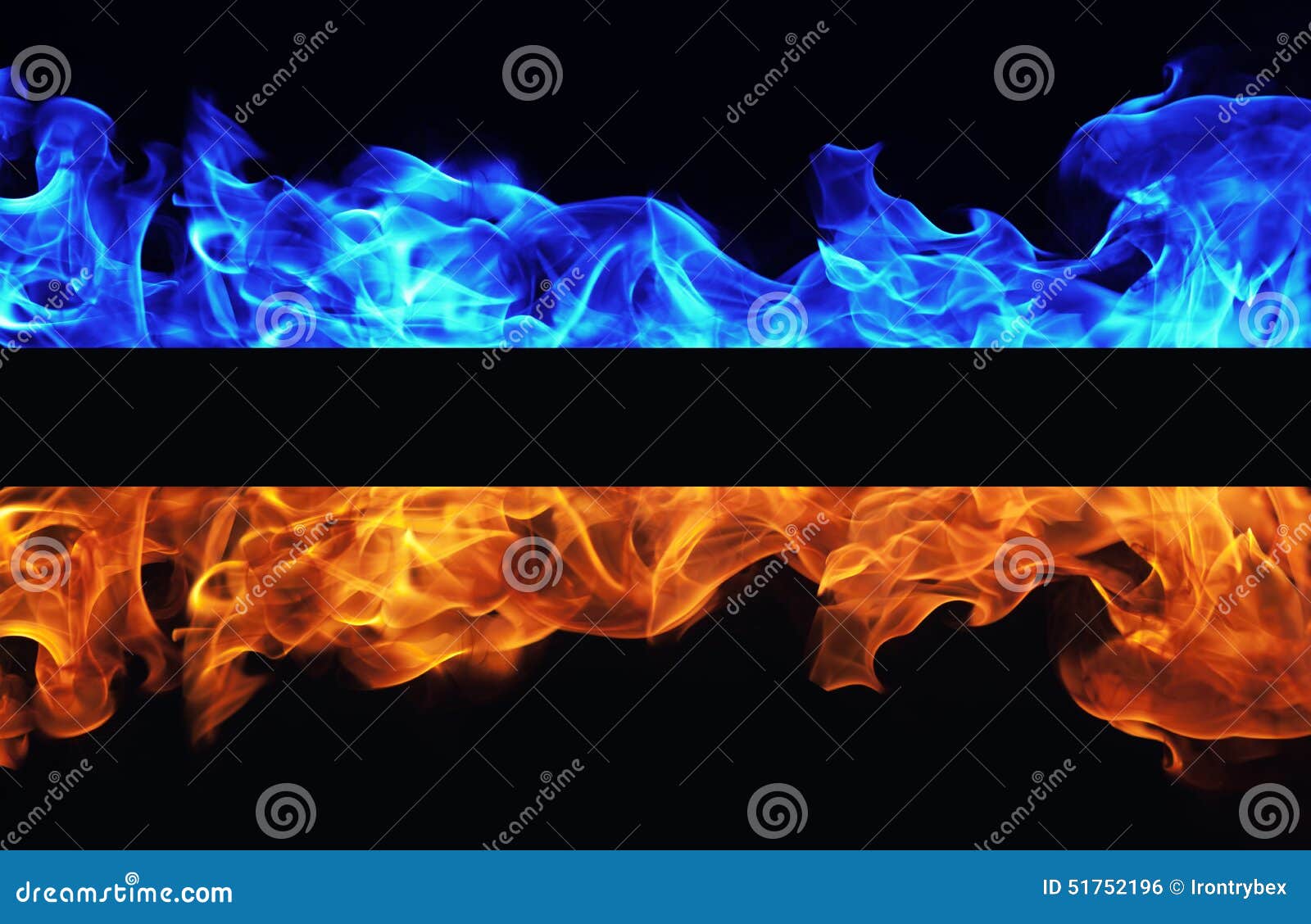 Blue and Red Fire on Black Background Stock Photo Image of close, color 51752196