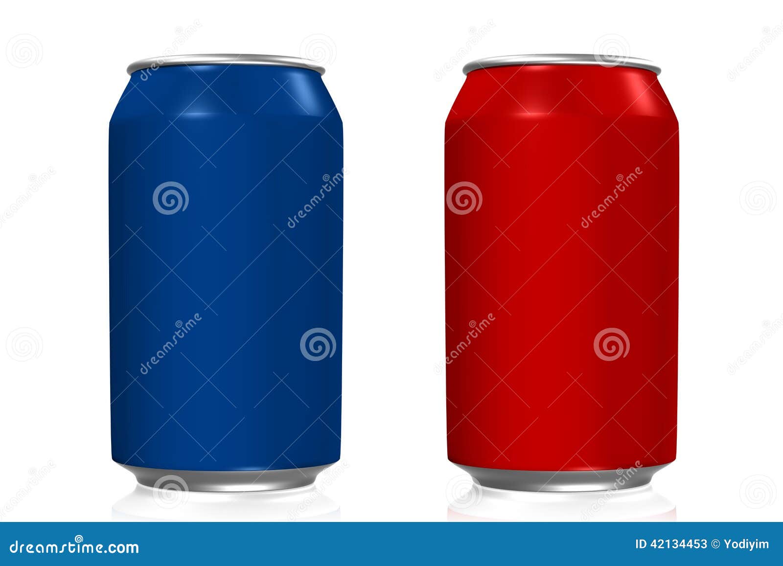 Blue and red soda cans stock illustration. Illustration of single