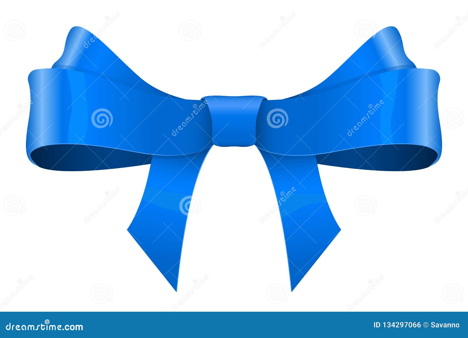 Blue ribbon bow stock vector. Illustration of present - 134297066