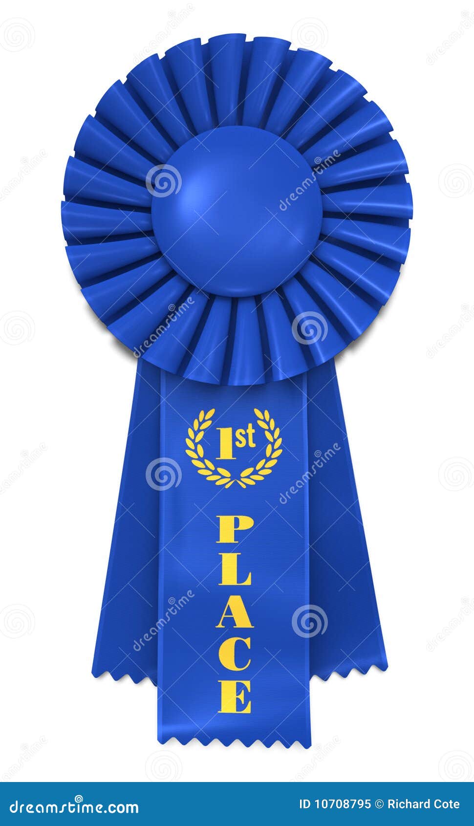 blue ribbon for first place