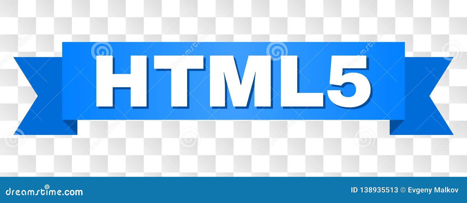Blue Ribbon With Html5 Text Stock Vector Illustration Of Stripe Tape