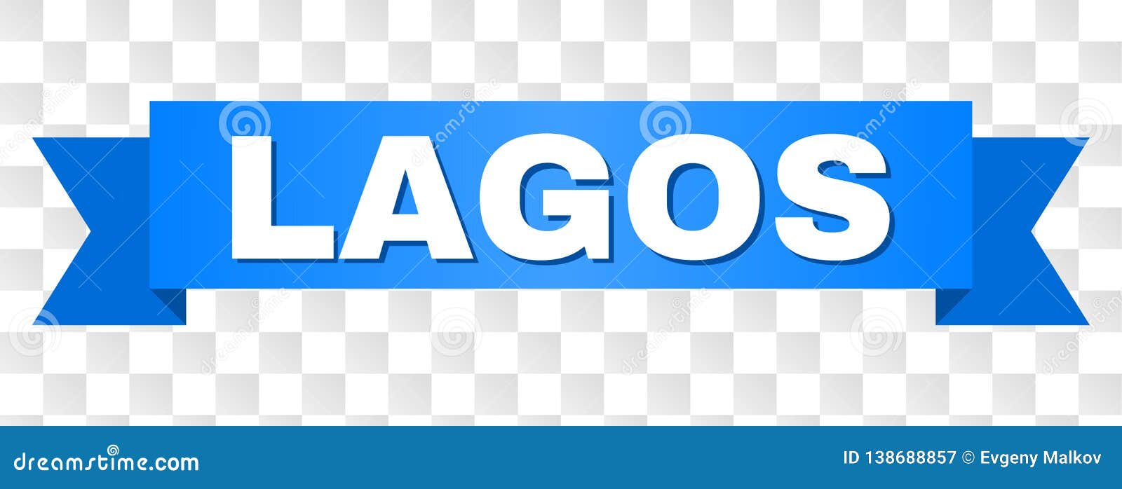 Blue Ribbon with LAGOS Text Stock Vector Illustration of word, vector
