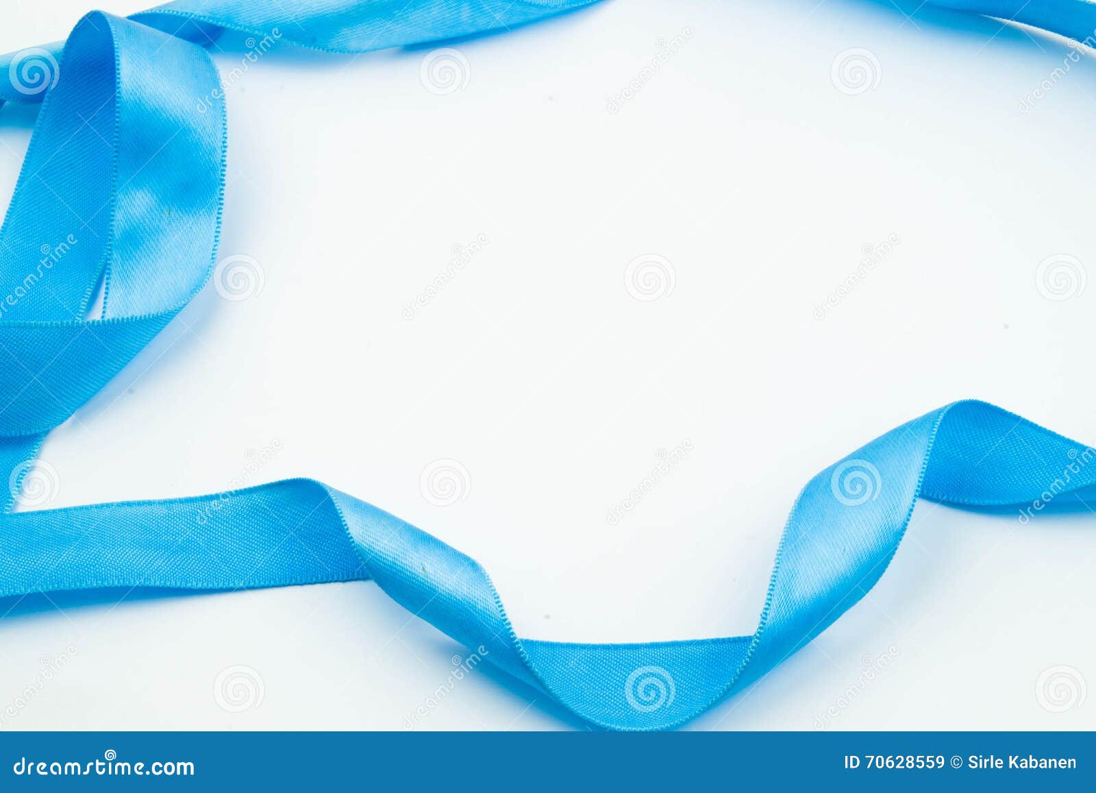Blue Ribbon on White Background Stock Image - Image of passionate, gift