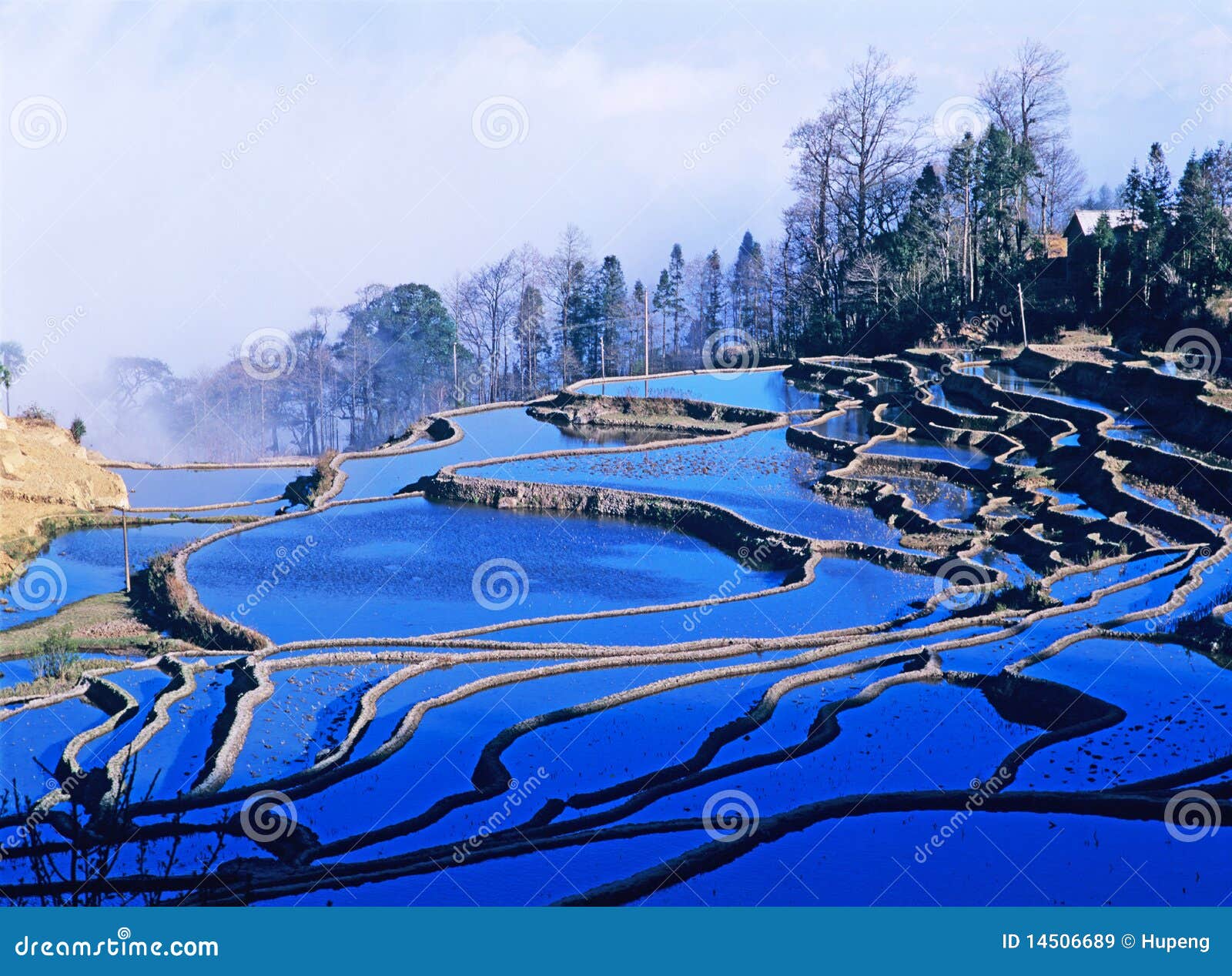 blue rice terraces of yuanyang