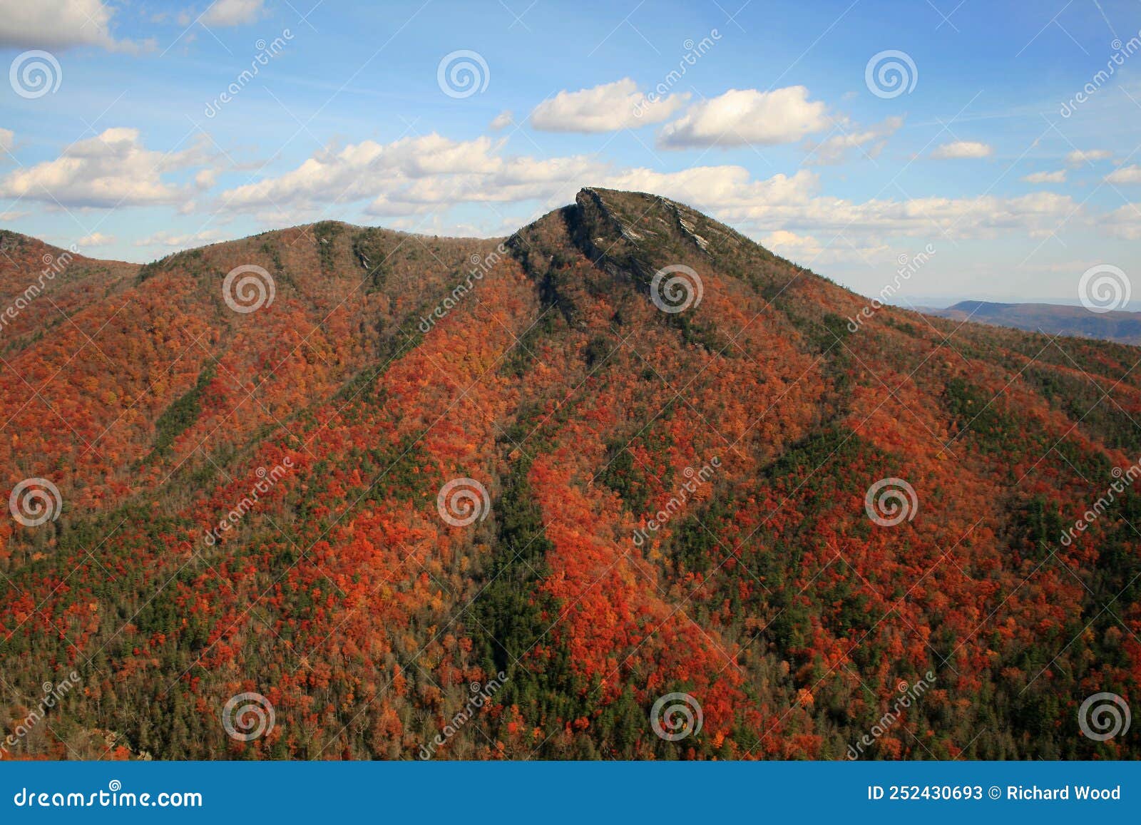 Hawksbill Crag, Linville in Fall, Blue Ridge Mountains, North