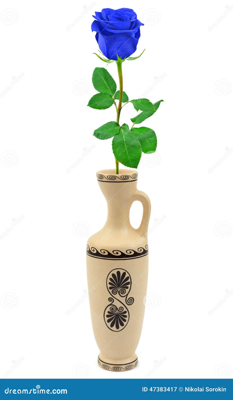 Blue rose in retro vase stock image. Image of bouquet 47383417