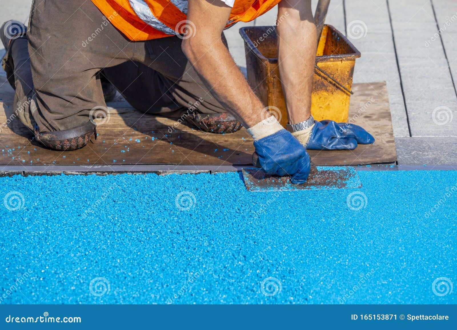 Blue Rubber Coating For Children Playground Stock Image Image Of