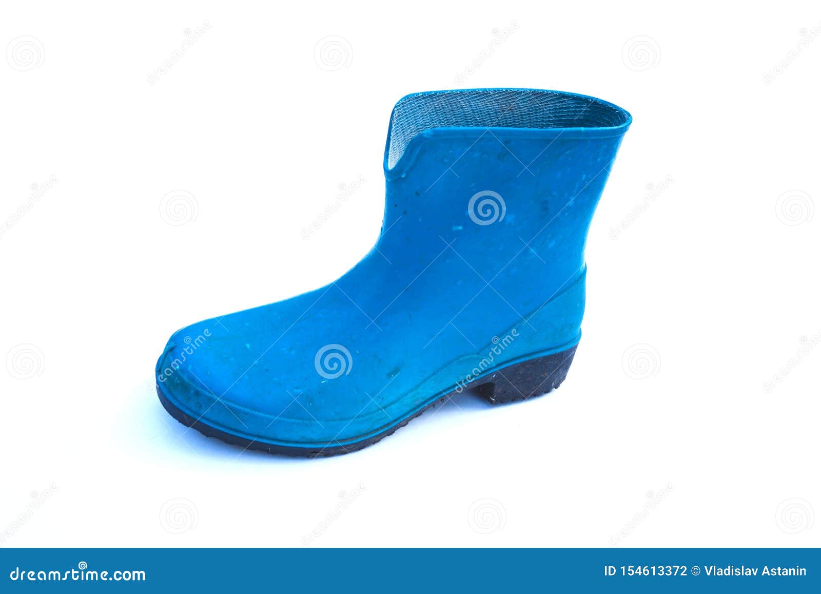 Blue Rubber Waterproof Boots on White Background Stock Photo Image of