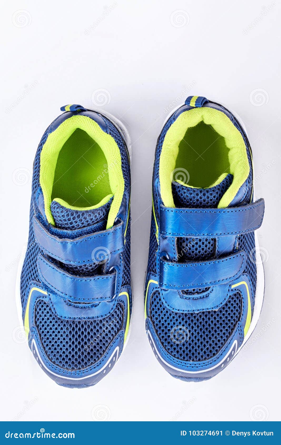 Blue Running Shoes, Top View. Stock Image - Image of outfit, blue ...