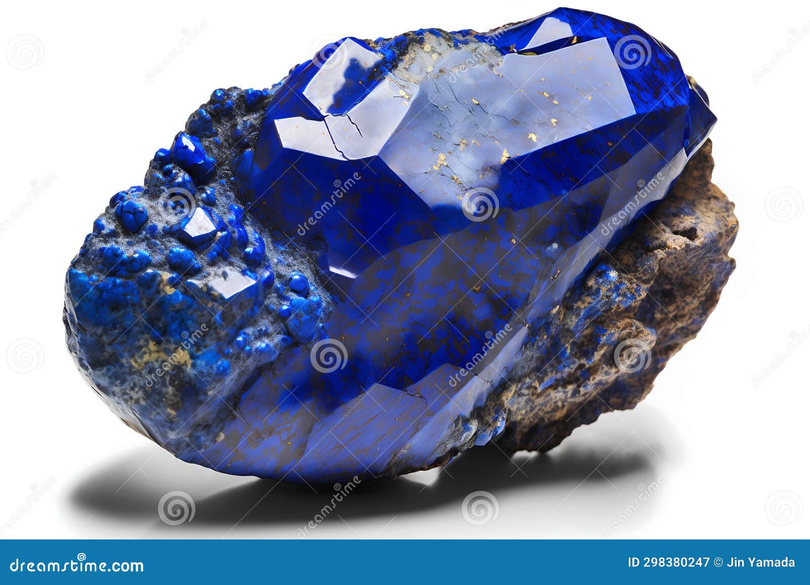 blue sapphire on the white background. 3d rendering.