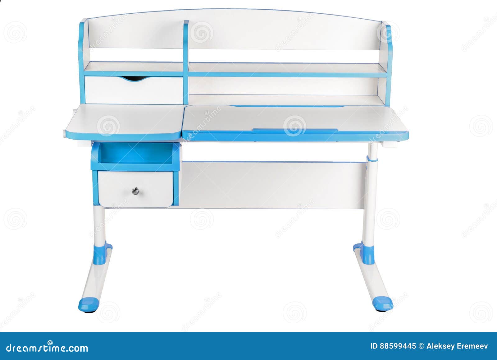 Blue school desk stock image. Image of folding, baby 88599445
