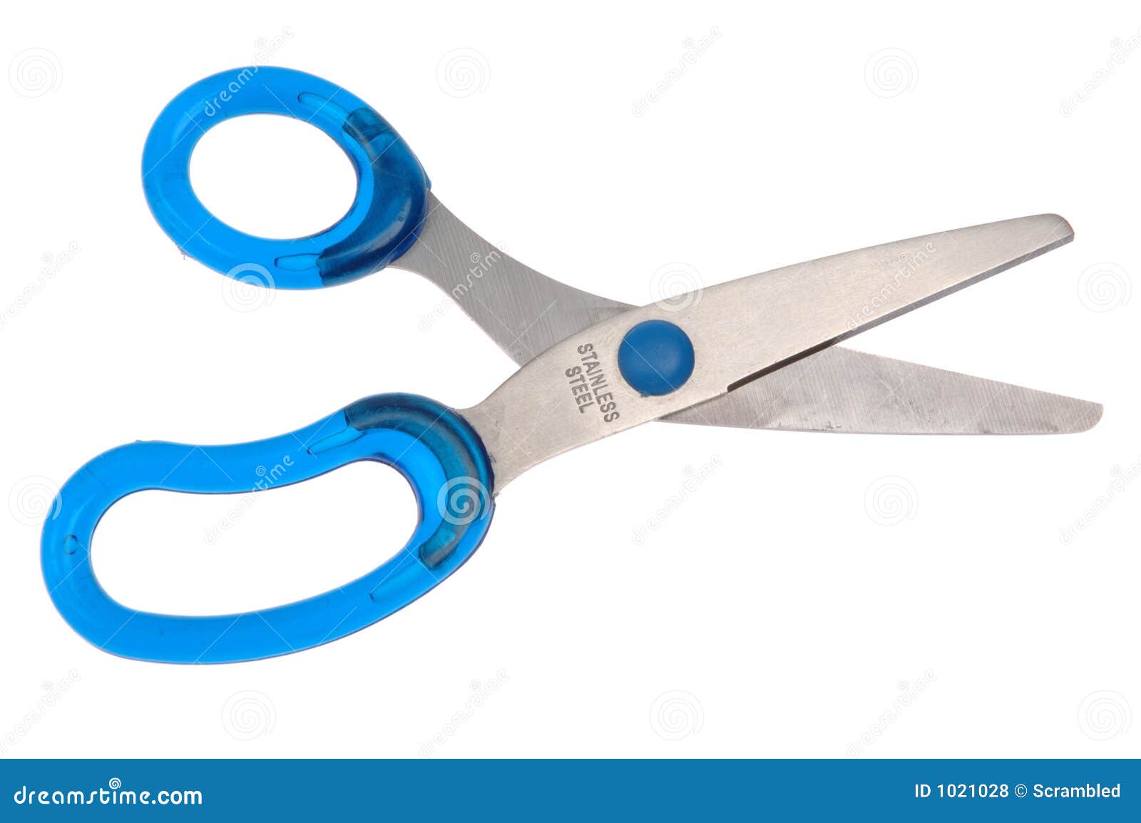 Isolated blue scissors realistic Royalty Free Vector Image