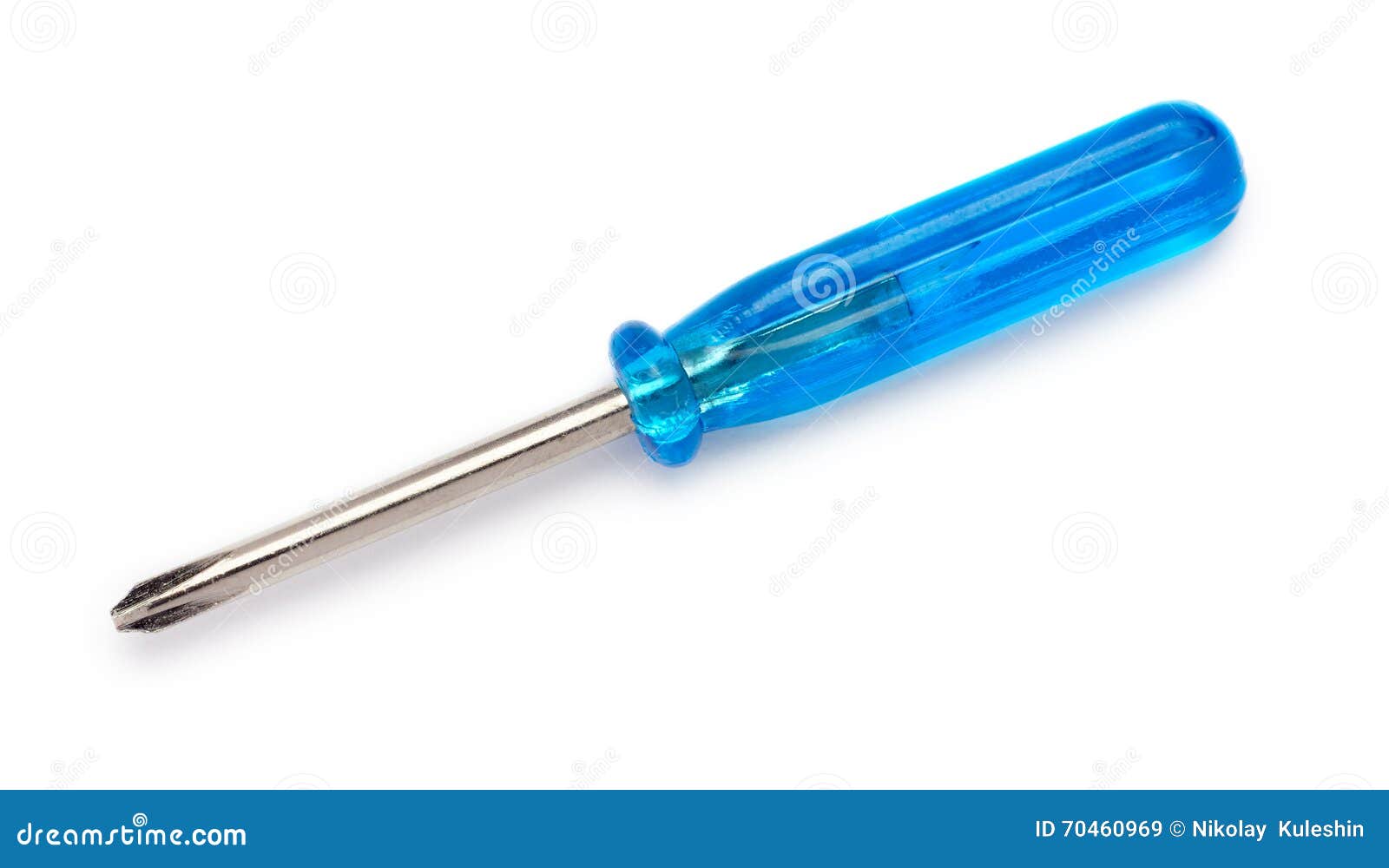 Blue screwdriver on white stock image. Image of work 70460969