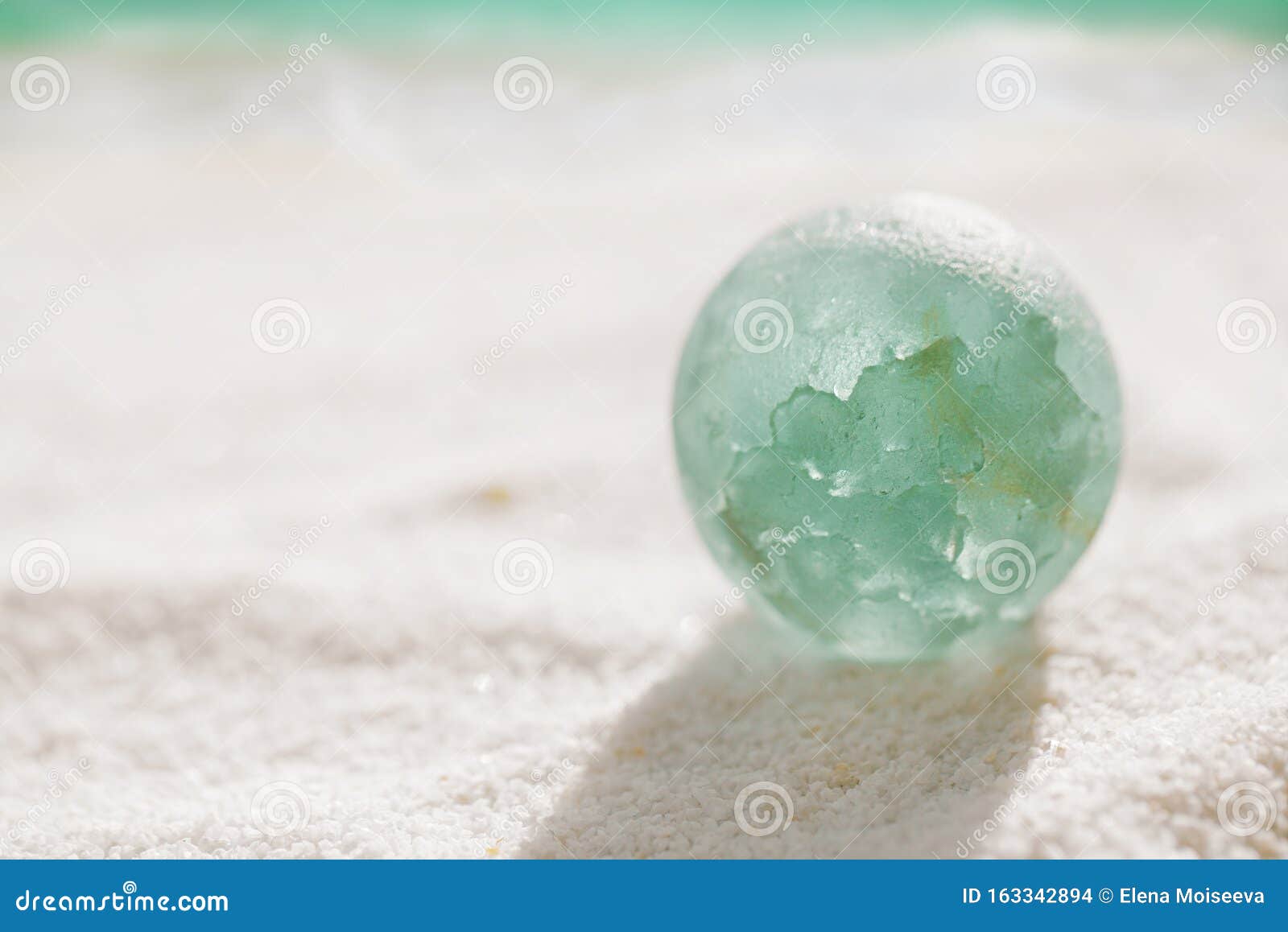 Blue Sea Glass Marble with White Sand Beach Stock Photo - Image of  seascape, bright: 163342894