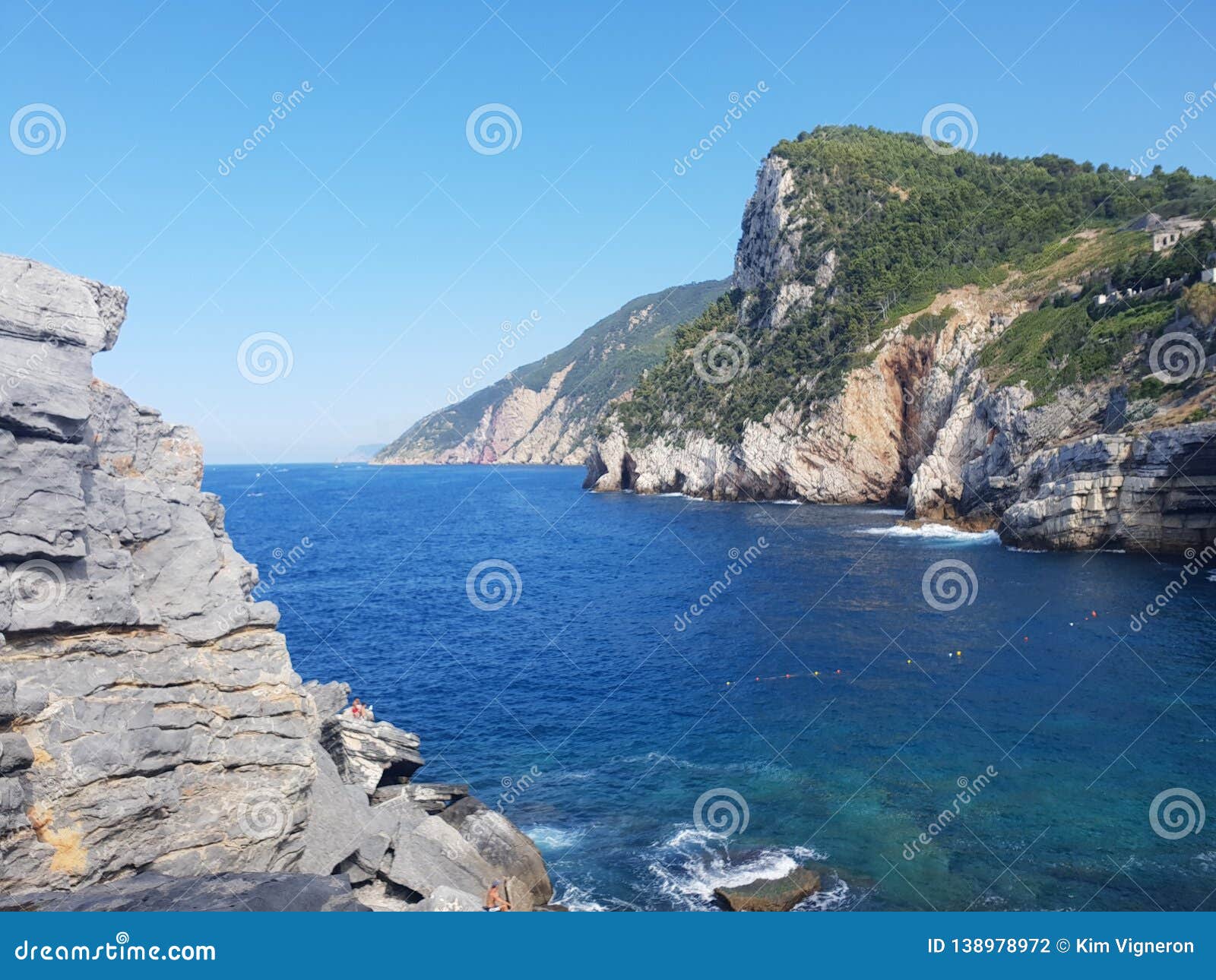 A Sea and a Mountain in Portovenere, Italy Stock Photo - Image of ...