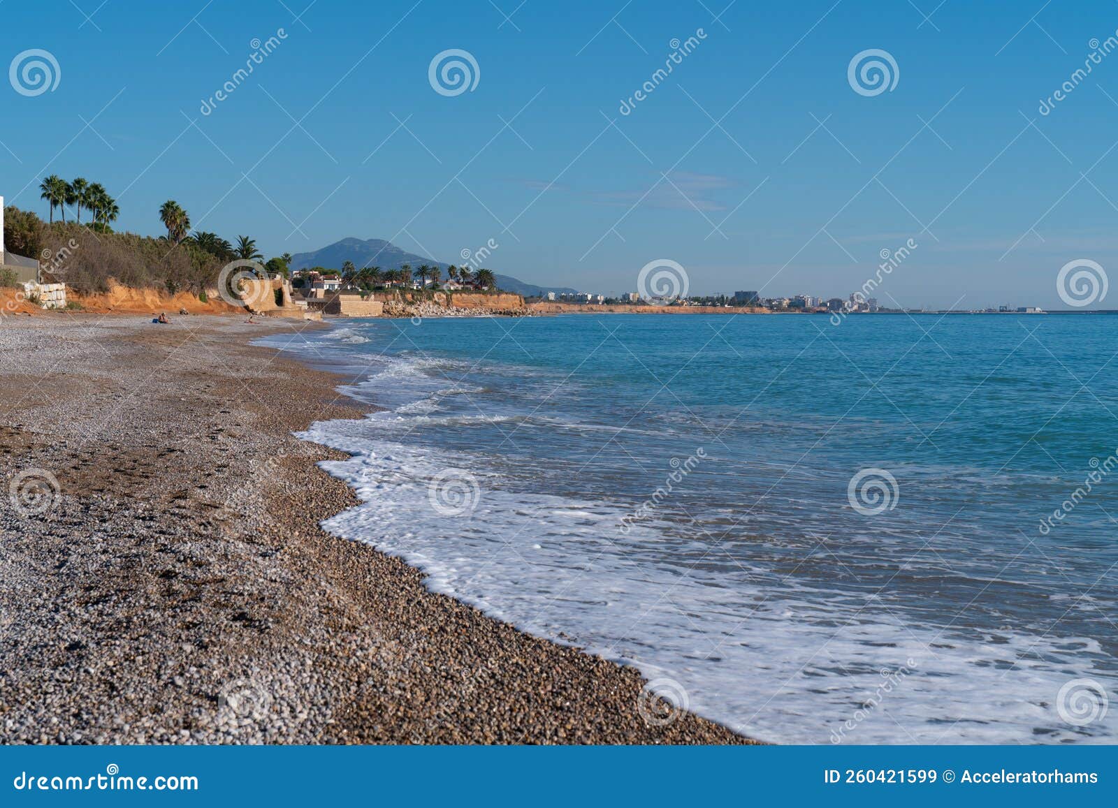 blue sea and sky benicarlo beach spain near alegria del mar camping