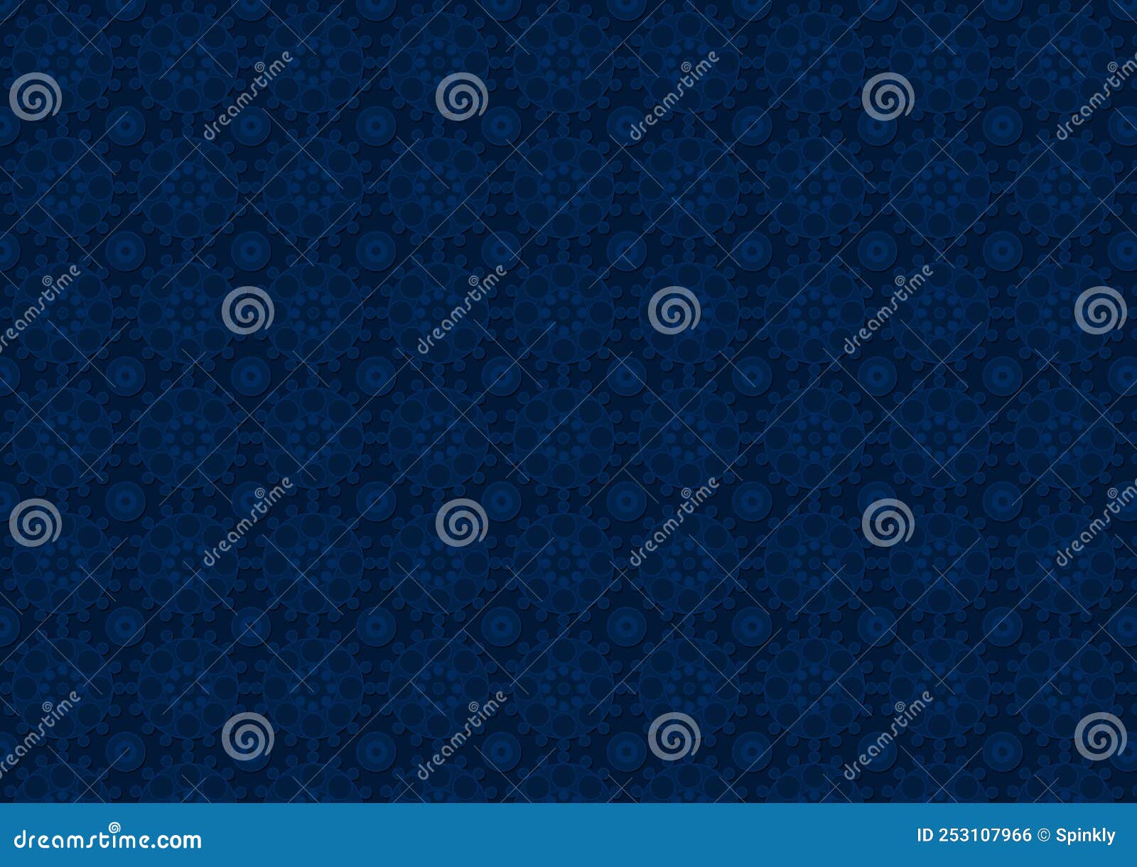 Blue Seamless Circles Print Pattern Wallpaper Design Stock Illustration